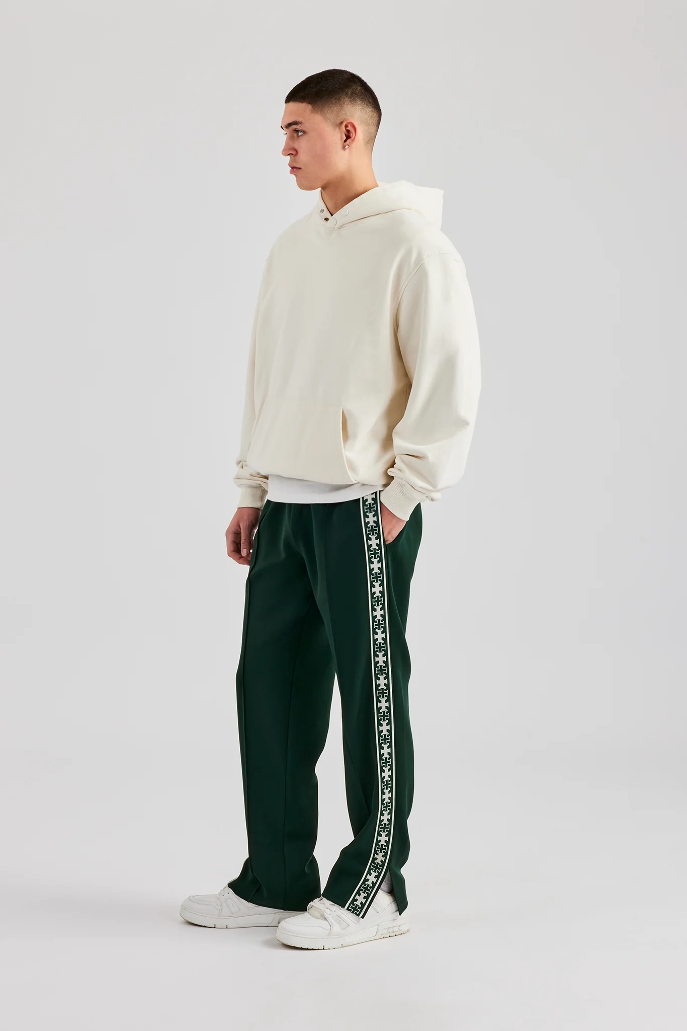 Taping Split Hem Track Pant - Forest Green - Image 5