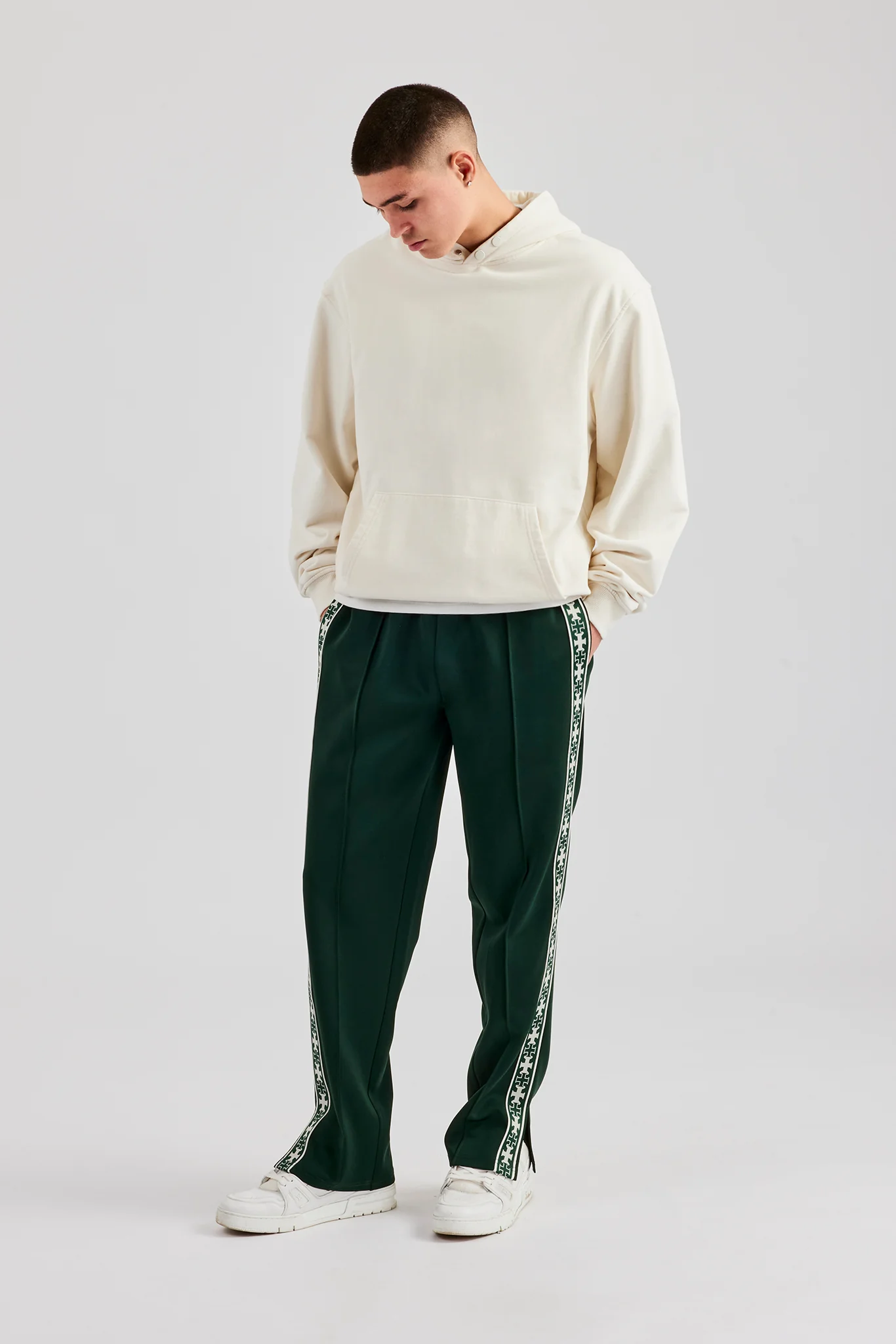 Taping Split Hem Track Pant - Forest Green - Image 6