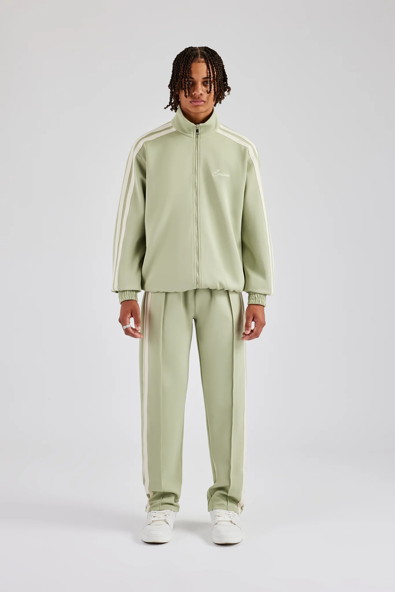 Taping Straight Leg Track Pant- Sage - Image 5
