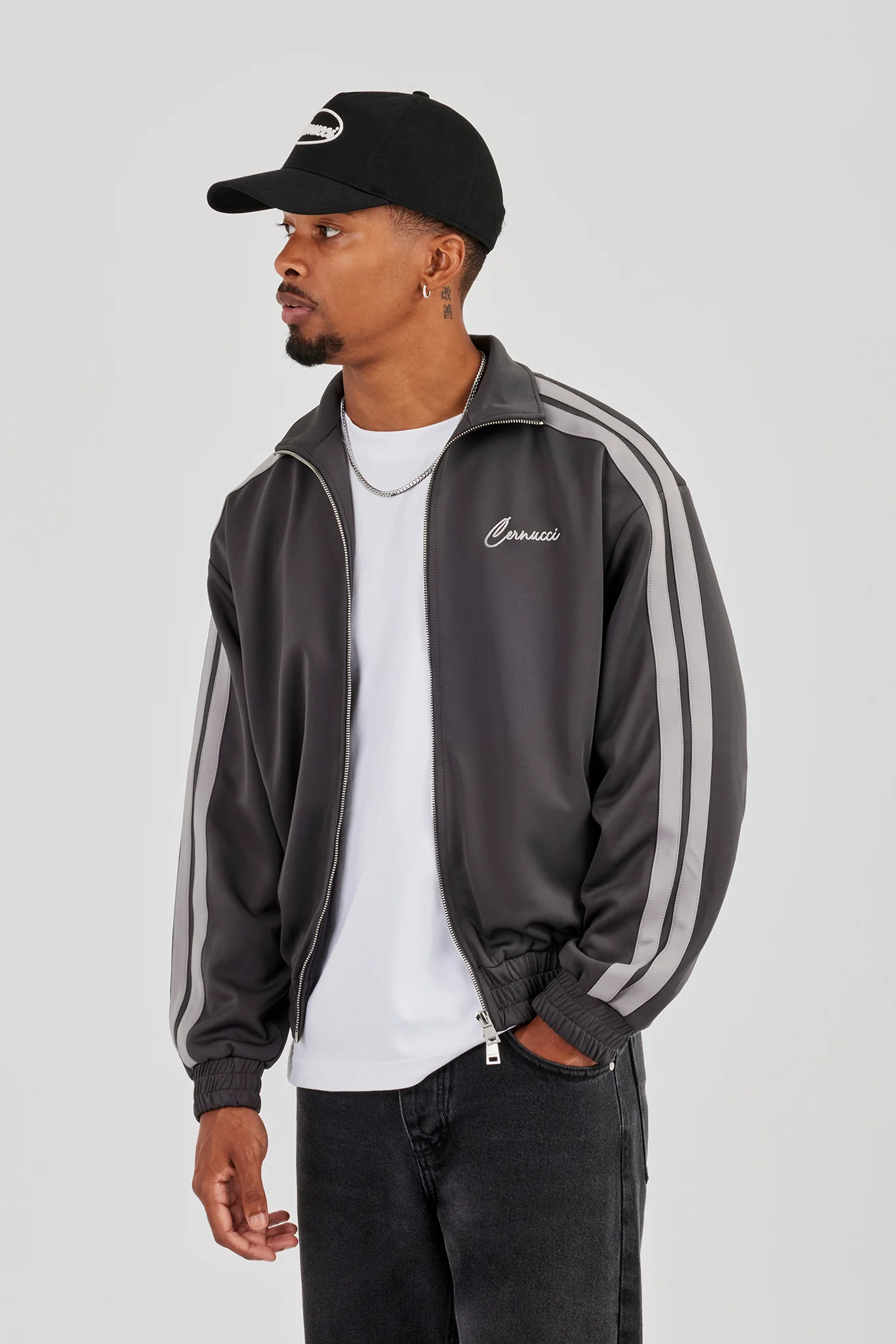 Taping Track Jacket - Charcoal