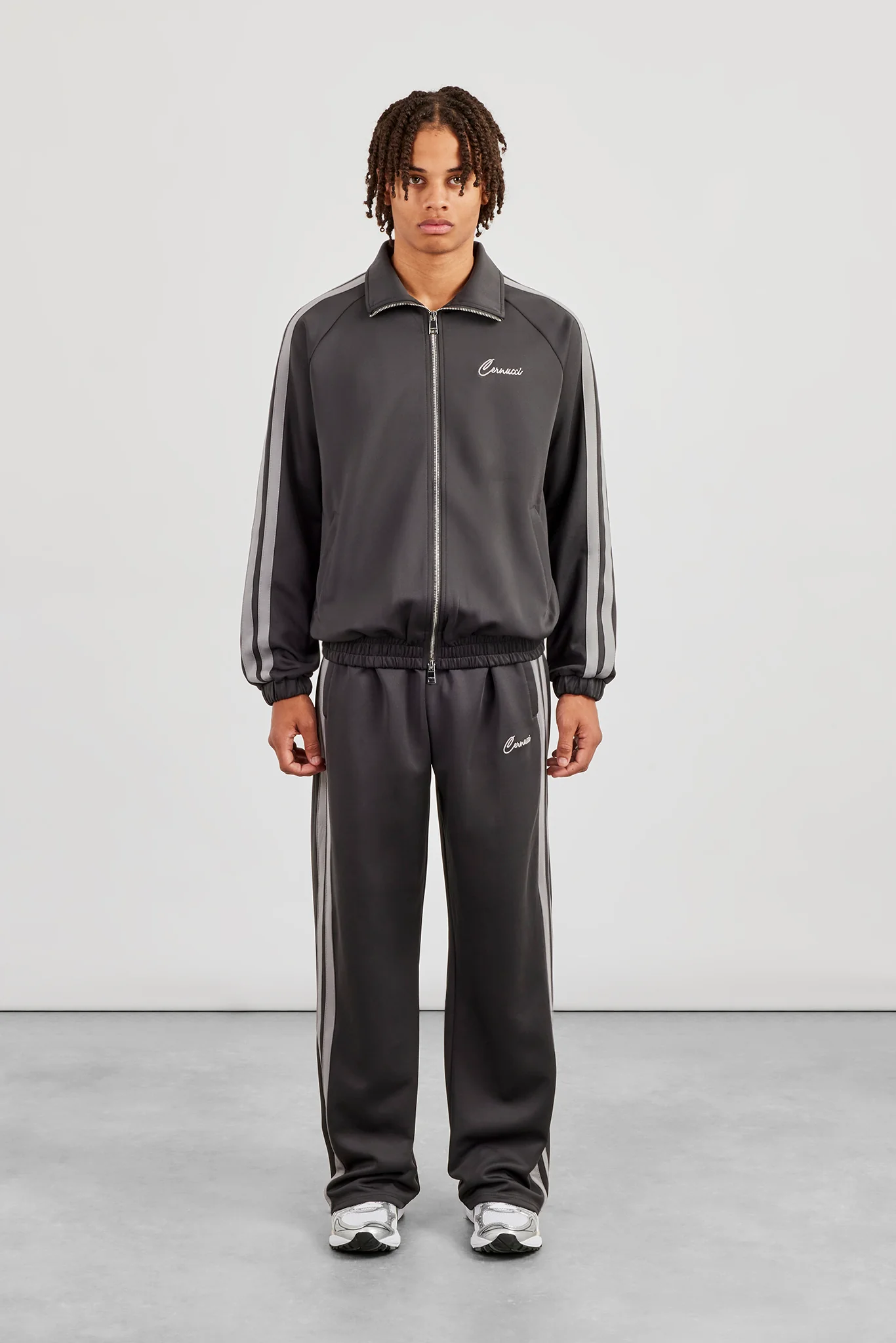 Taping Track Jacket & Relaxed Track Pant - Charcoal - Image 2