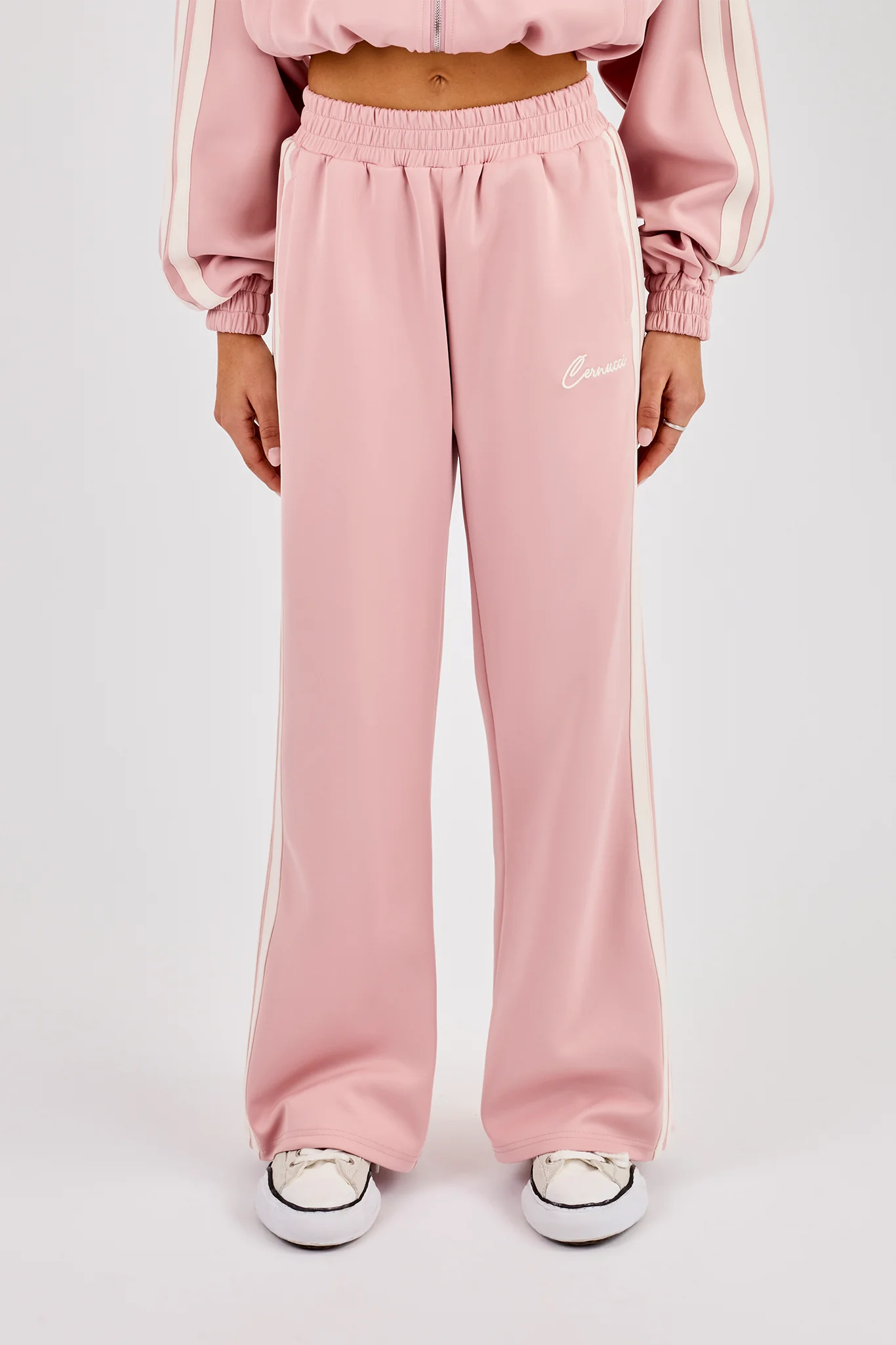 Taping Wide Leg Track Pant - Dusty Pink - Image 3