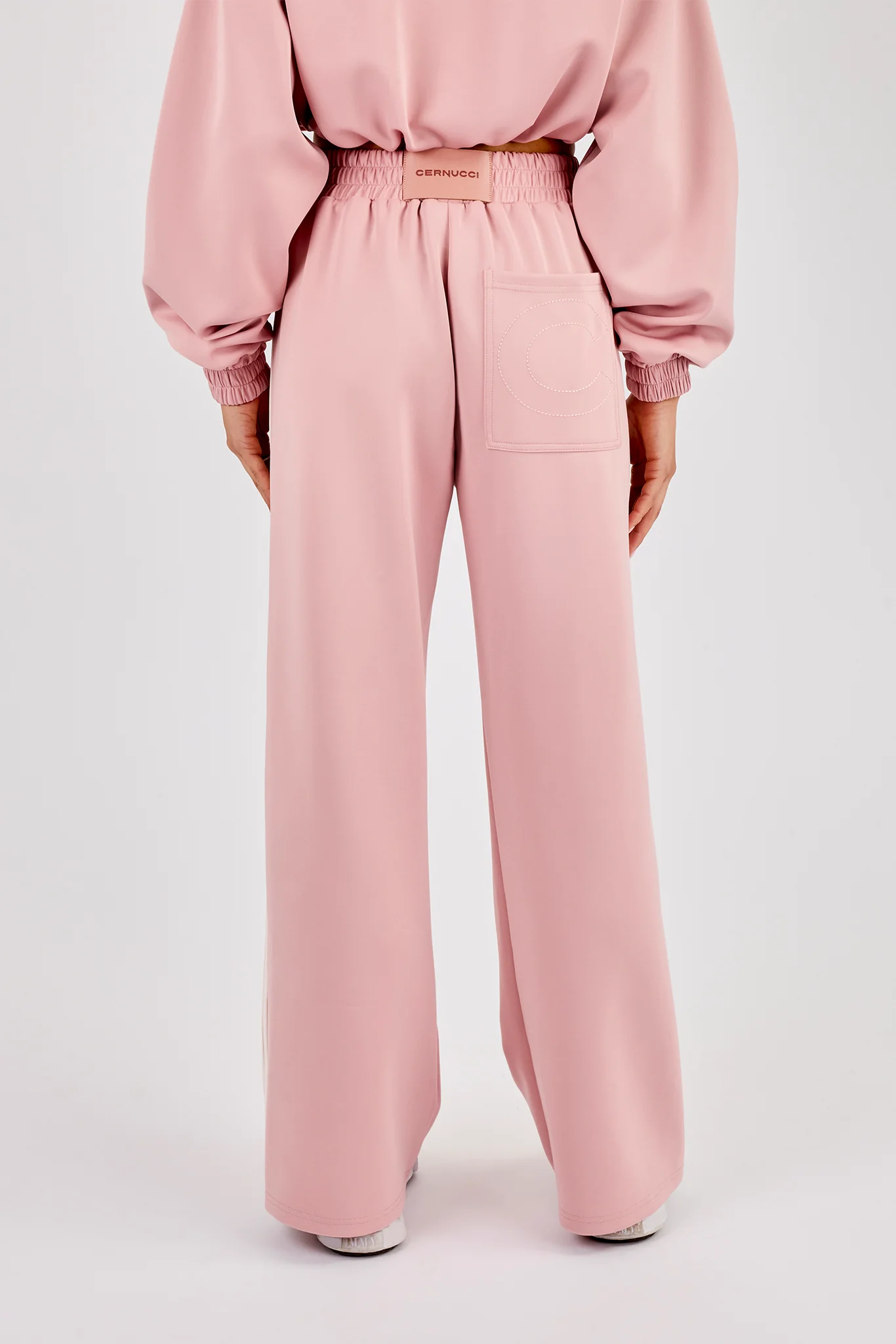 Taping Wide Leg Track Pant - Dusty Pink - Image 4