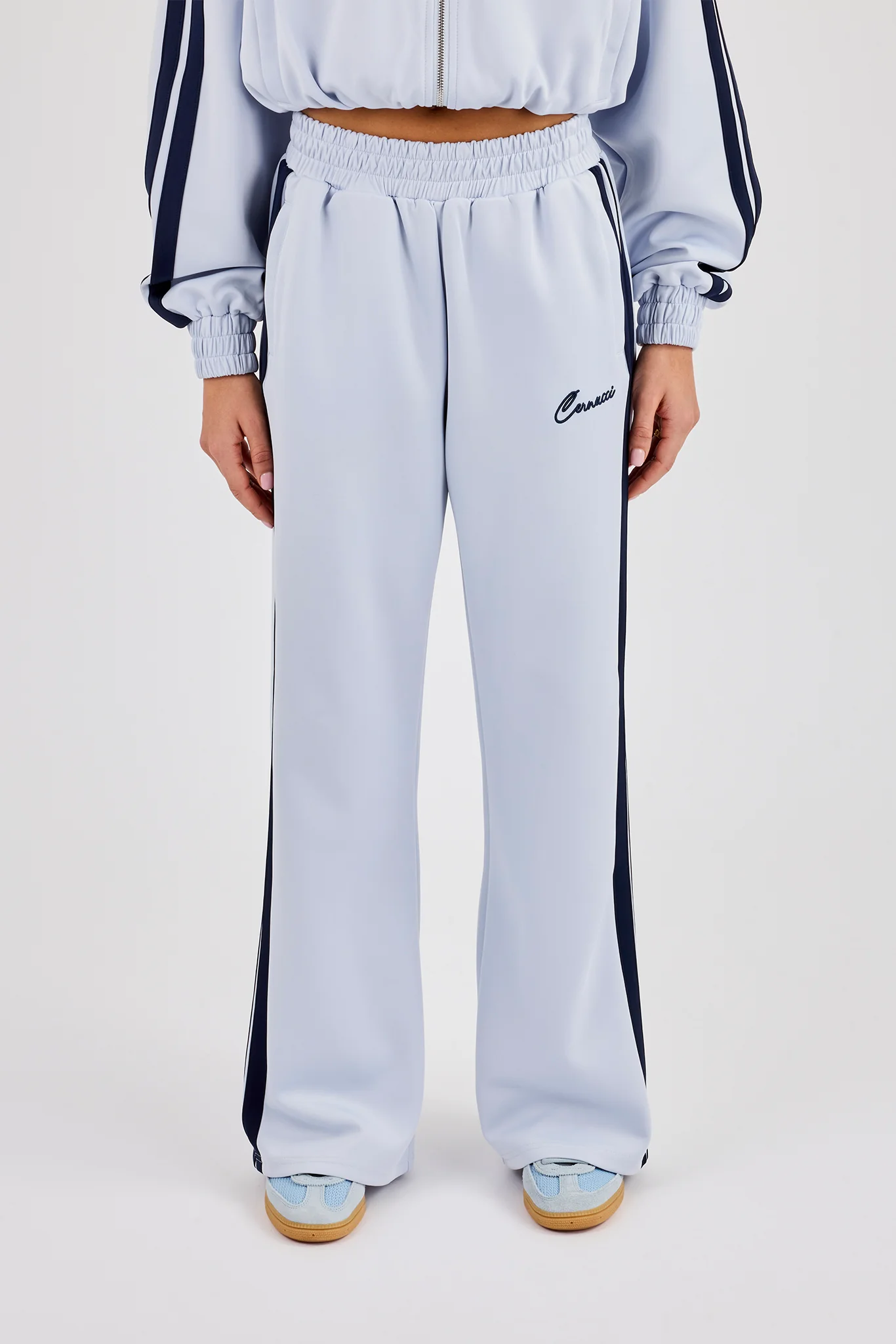 Taping Wide Leg Track Pant - Light Blue - Image 2