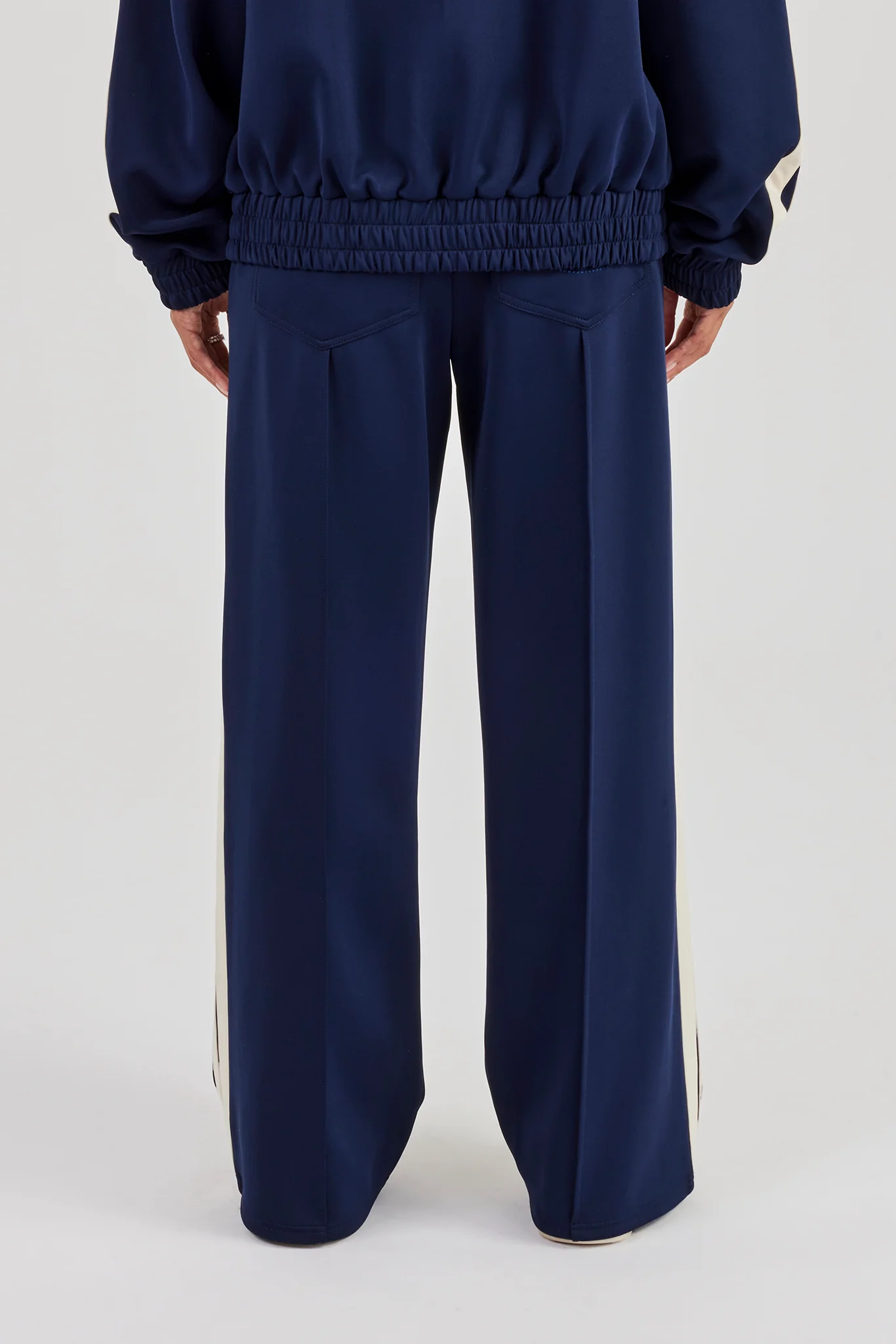 Taping Wide Leg Track Pant - Navy Blue - Image 4