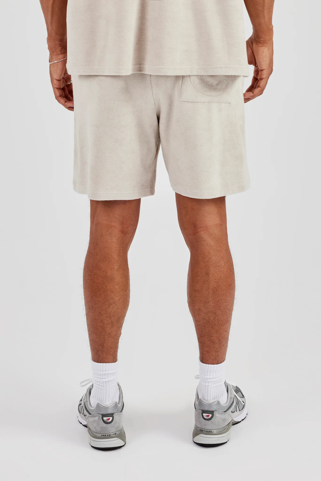 Terry Towelling Relaxed Short - Beige - Image 3