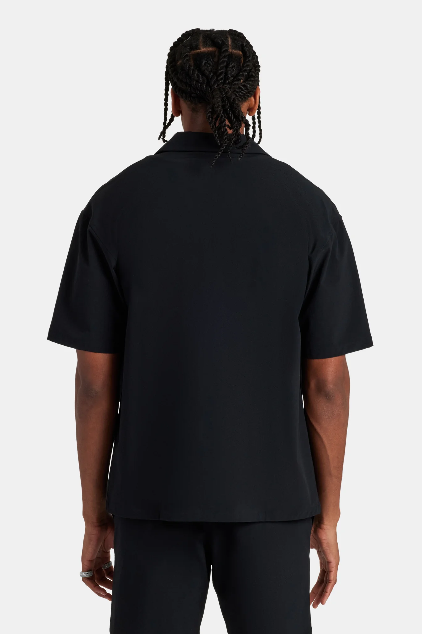 Text Pocket Zip Front Shirt - Black - Image 2