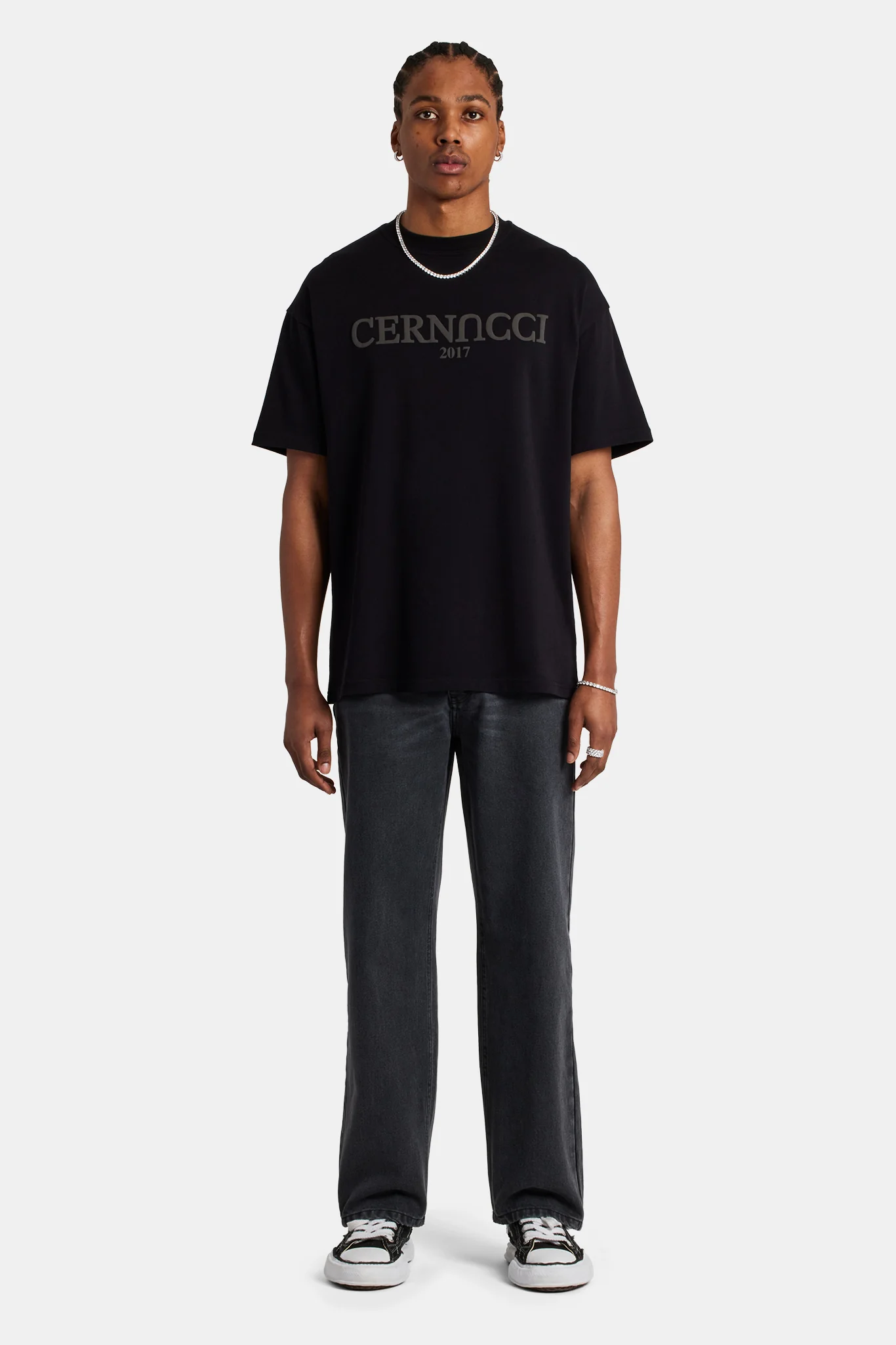 Tonal Logo Oversized T-Shirt - Black - Image 5