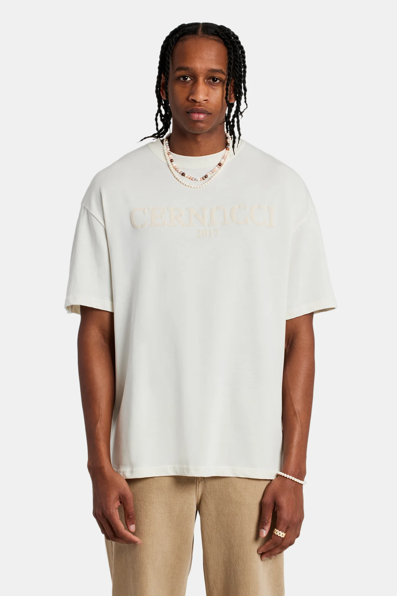 Tonal Logo Oversized T-Shirt - Off White - Image 3