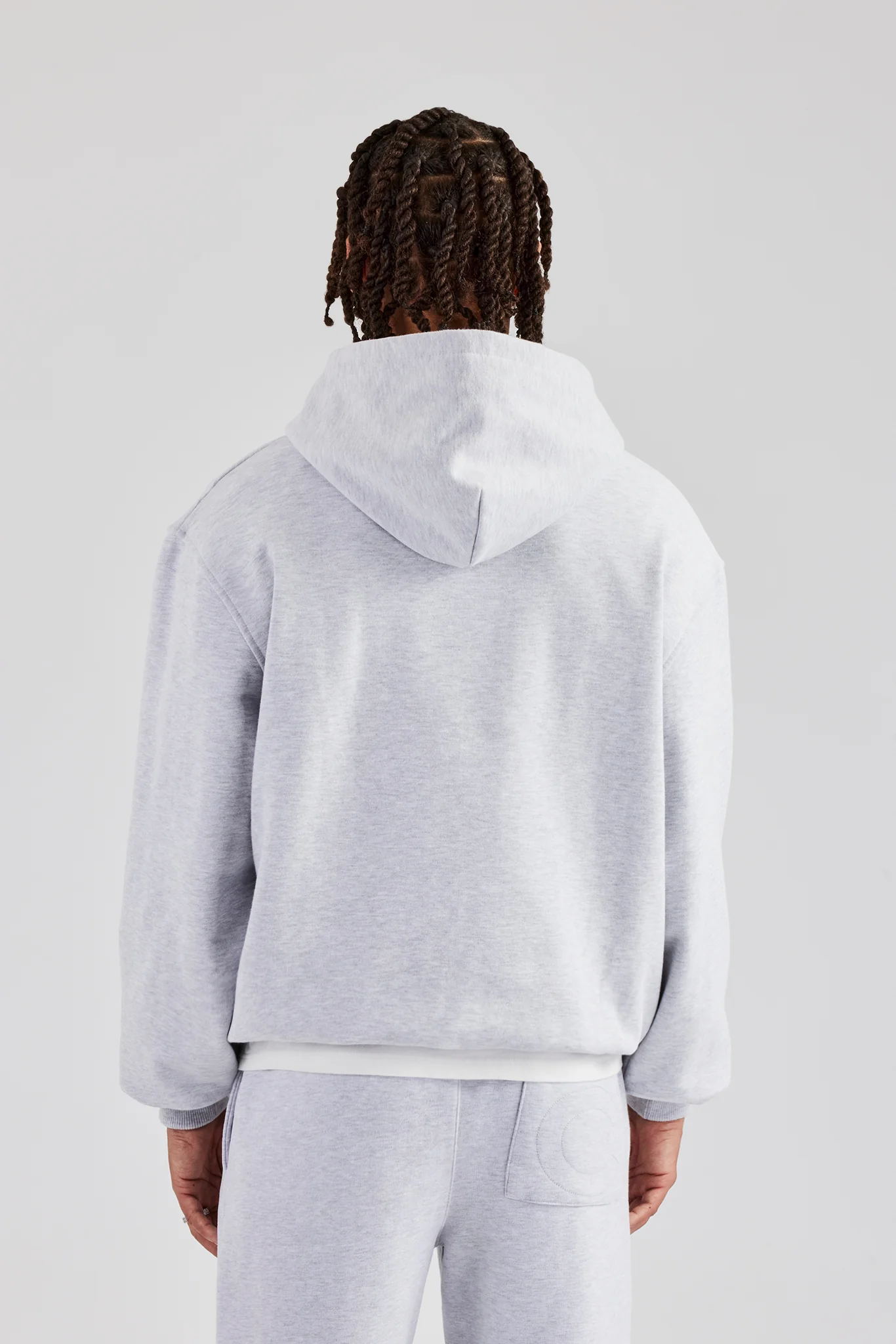 Tonal Oversized Hoodie - Ash Grey - Image 4