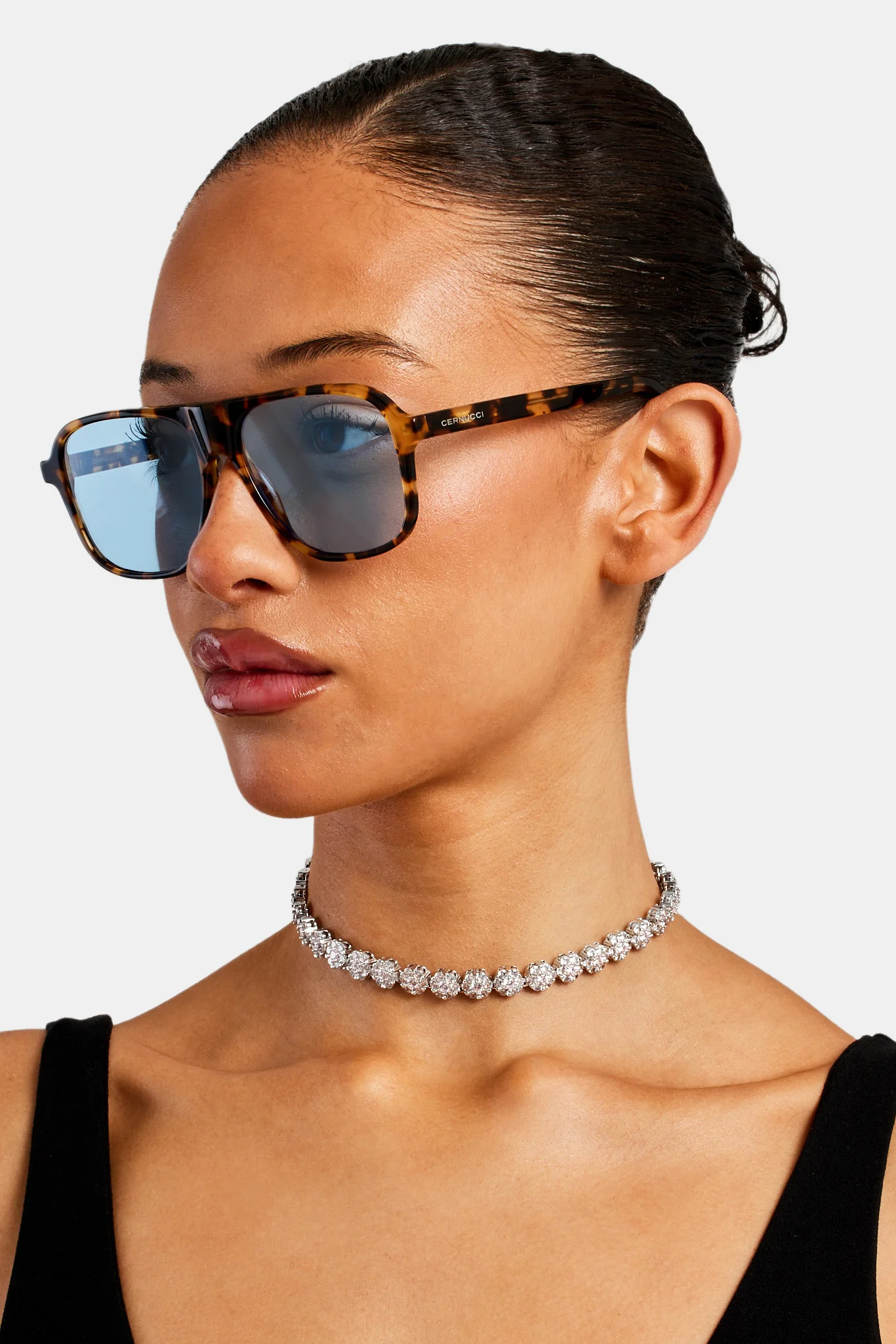 Tortoise Shell Aviator Sunglasses - Brown - Image 2