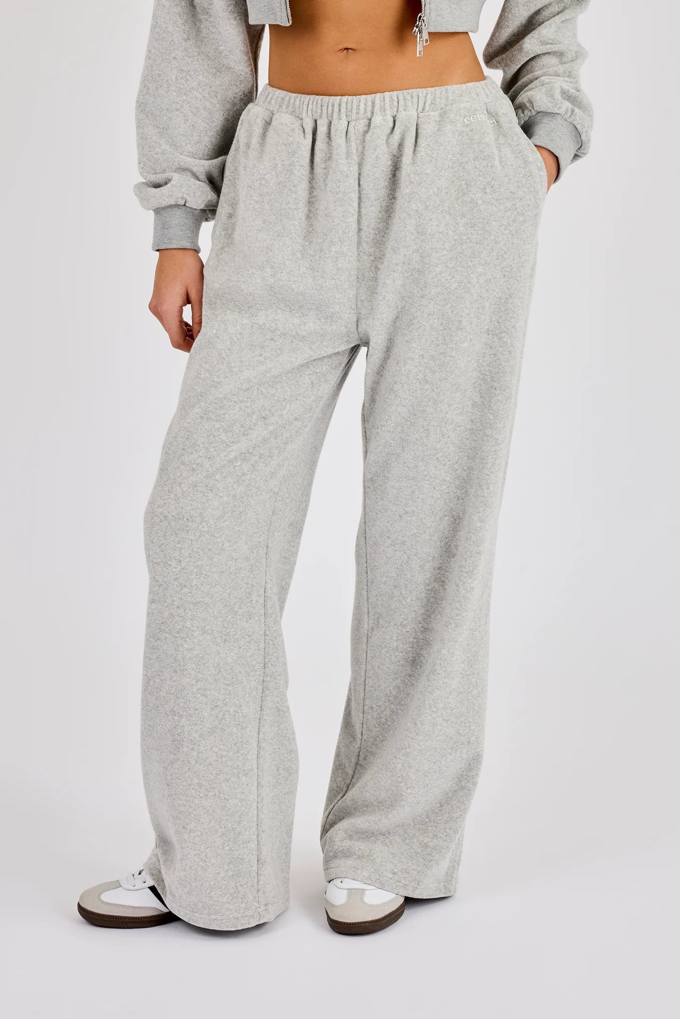 Towelling Relaxed Jogger - Grey