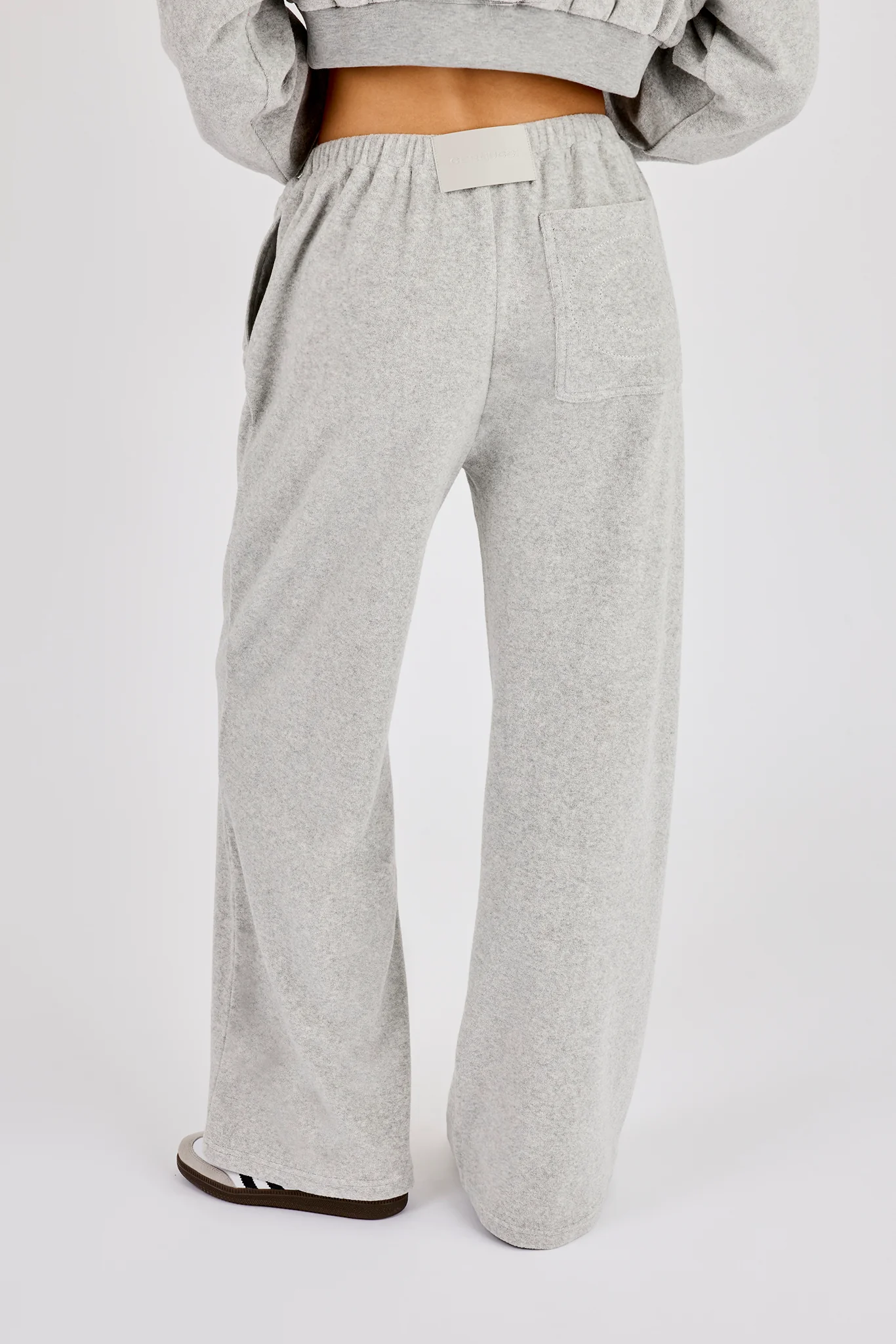 Towelling Relaxed Jogger - Grey - Image 3