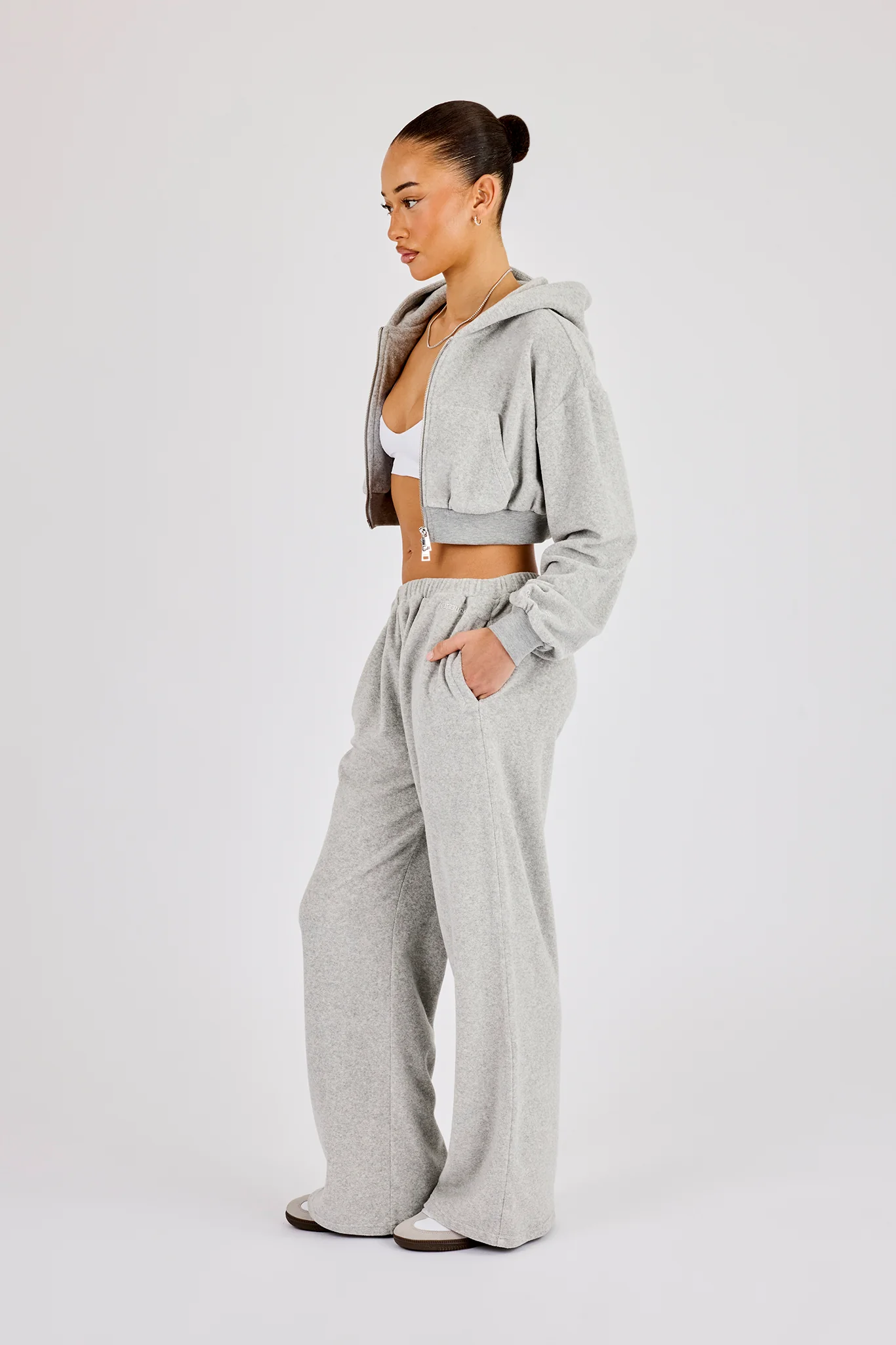 Towelling Relaxed Jogger - Grey - Image 4
