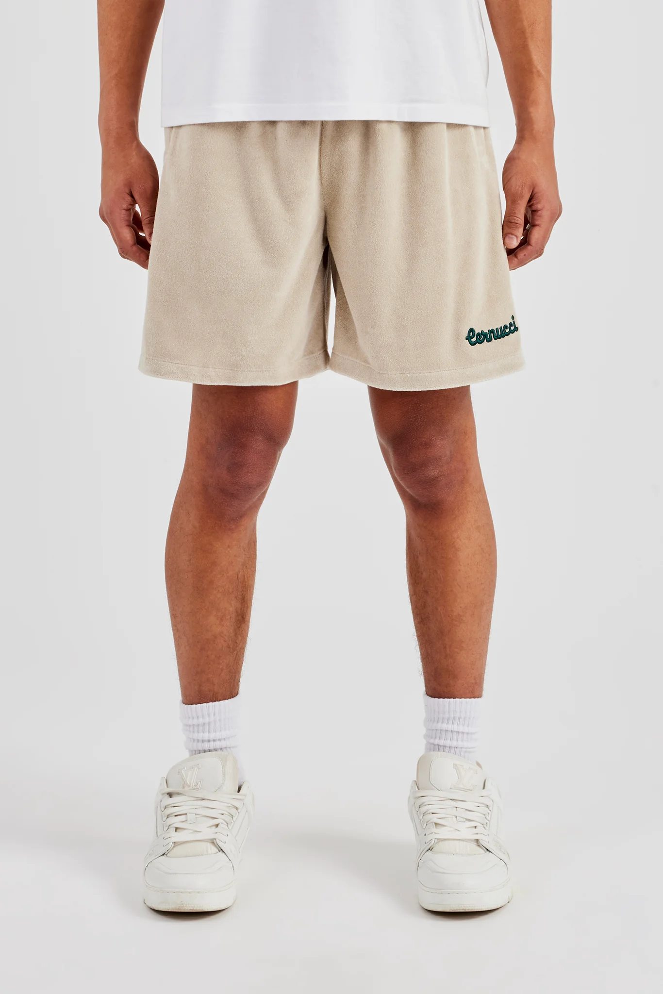 Towelling Relaxed Short - Off White - Image 2