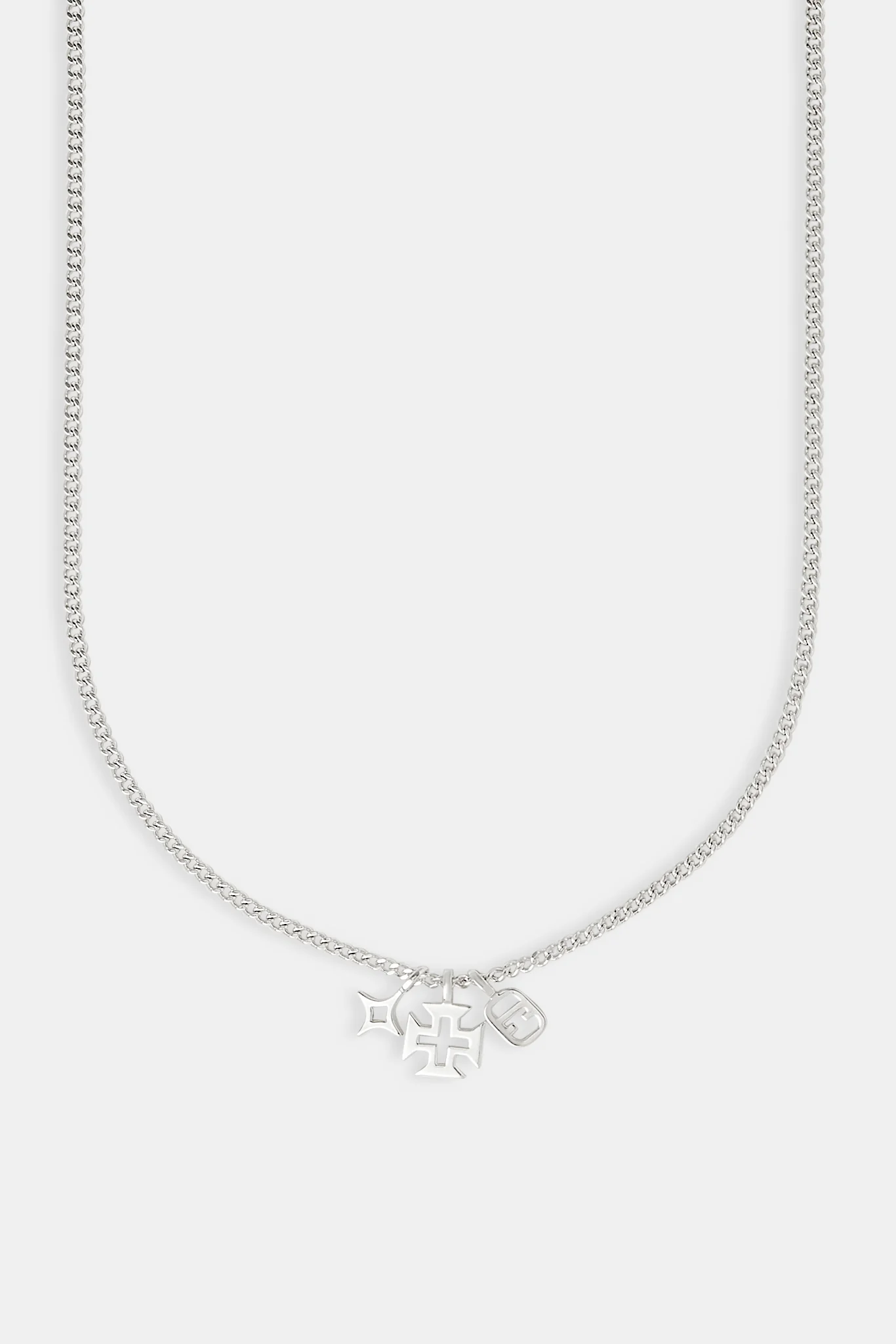 Triple Layer Polished Motif Necklace - 10mm - Image 2