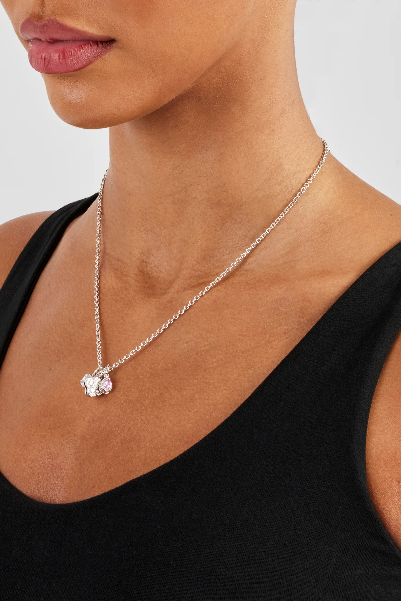 Triple Motif and Multi Gem Necklace - 10mm - Image 3