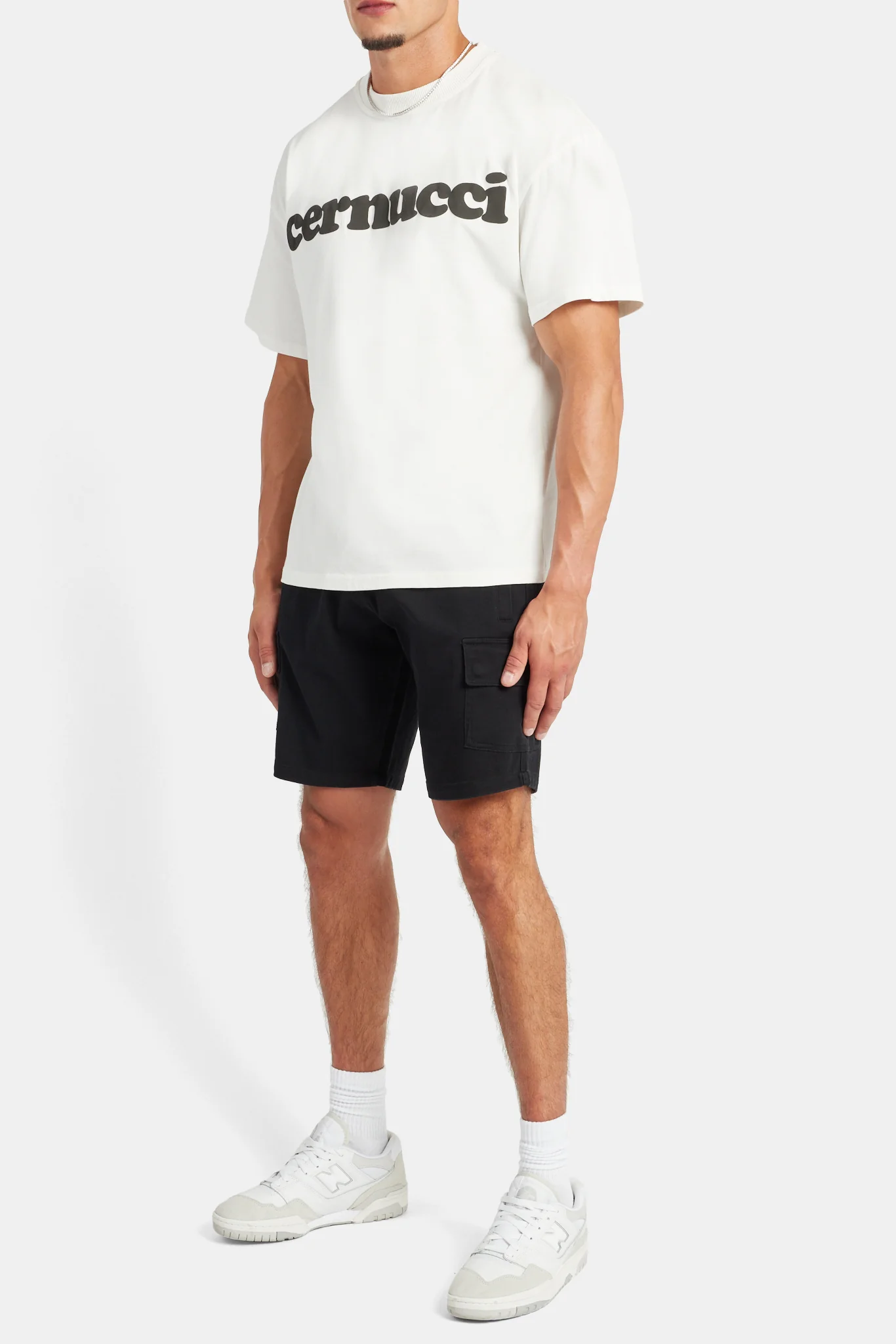 Twill Cargo Shorts - Black - Image 3