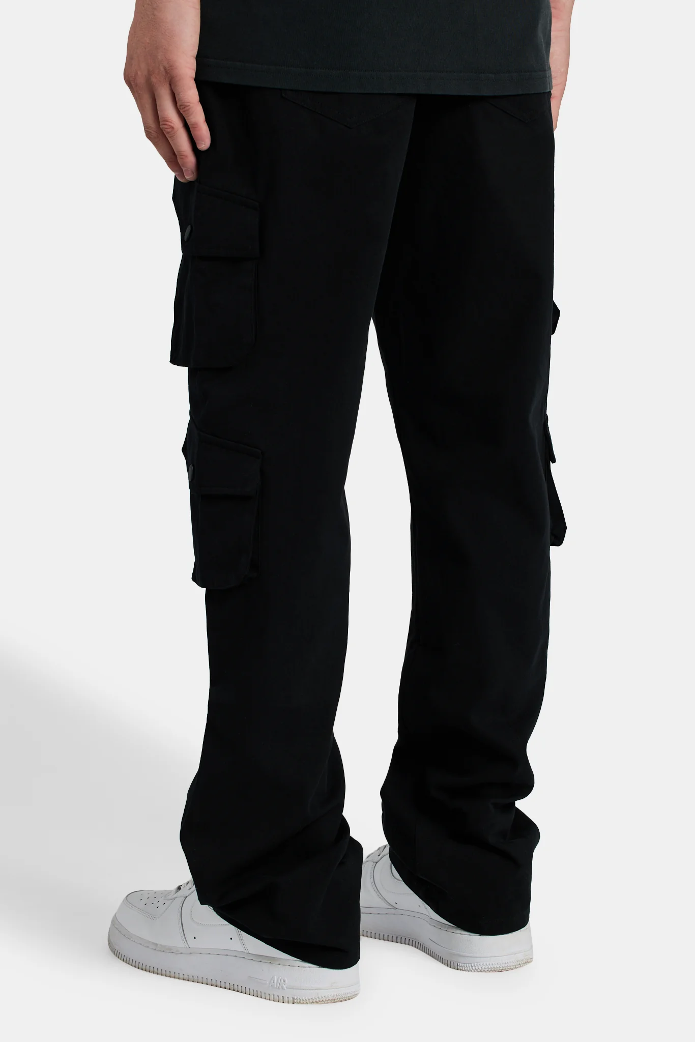 Twill Cotton Cargo Trouser - Black - Image 3