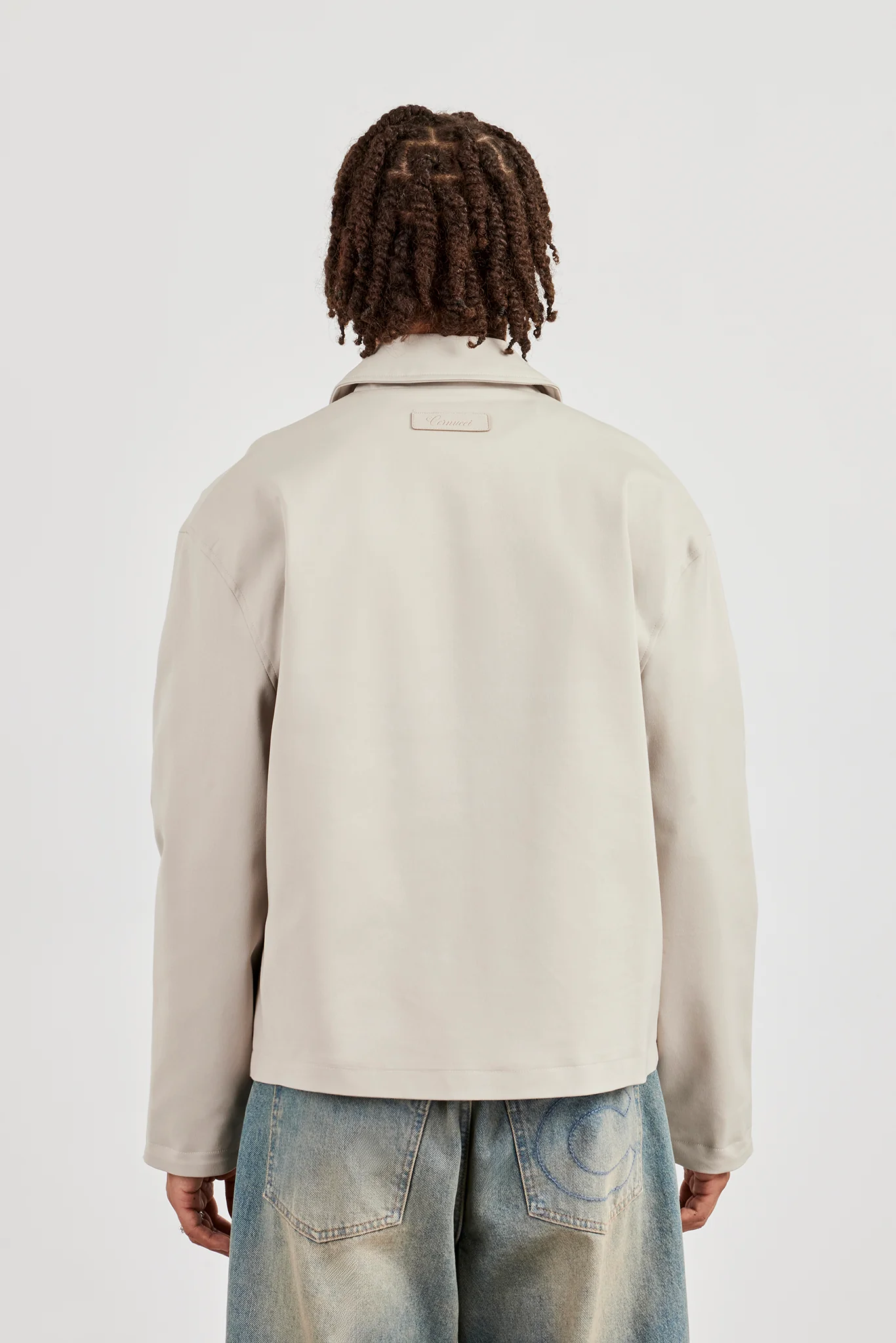 Twill Pocket Detail Harrington Jacket - Stone - Image 4