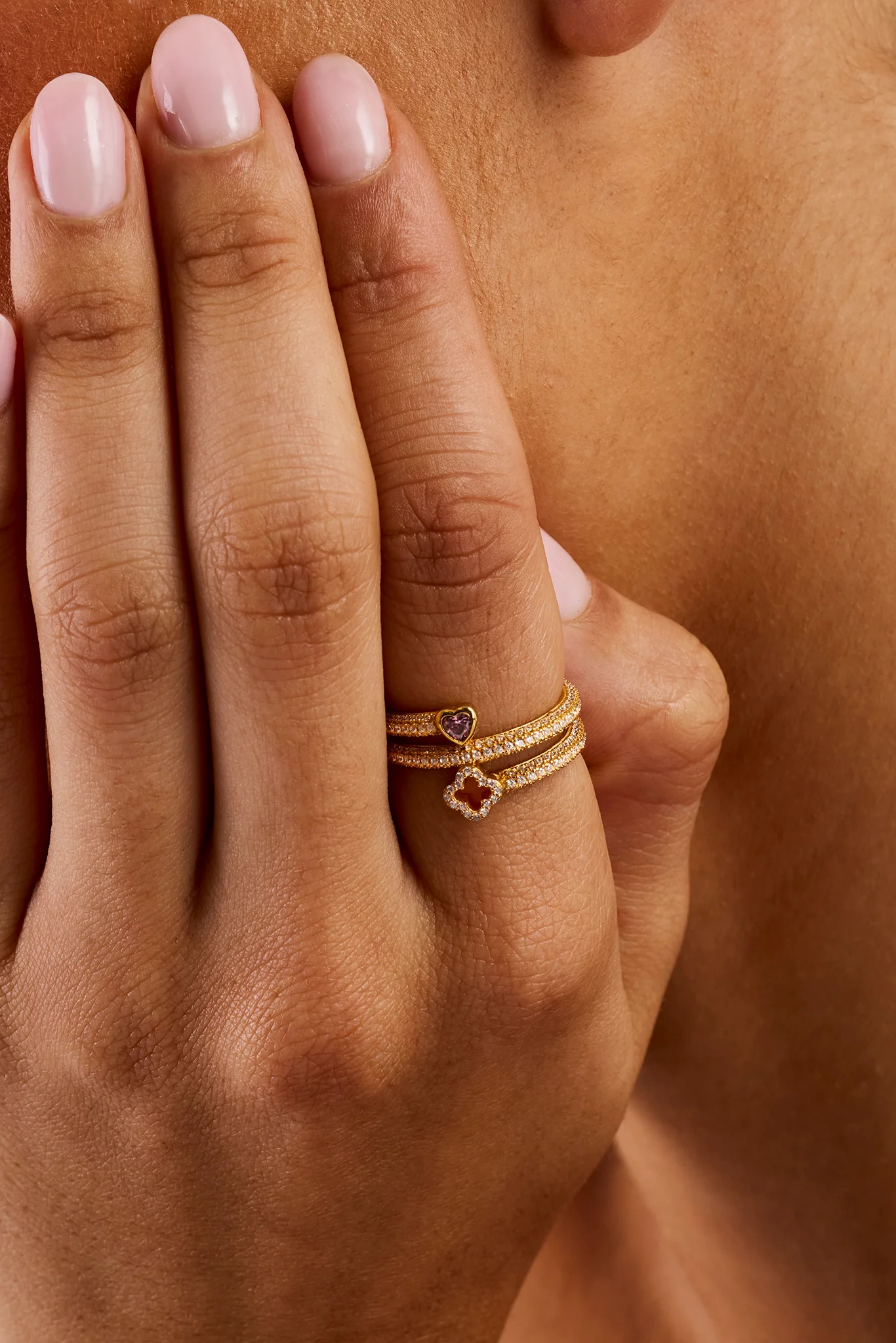 Twist Heart & Motif Ring - 6mm - Gold - Image 2