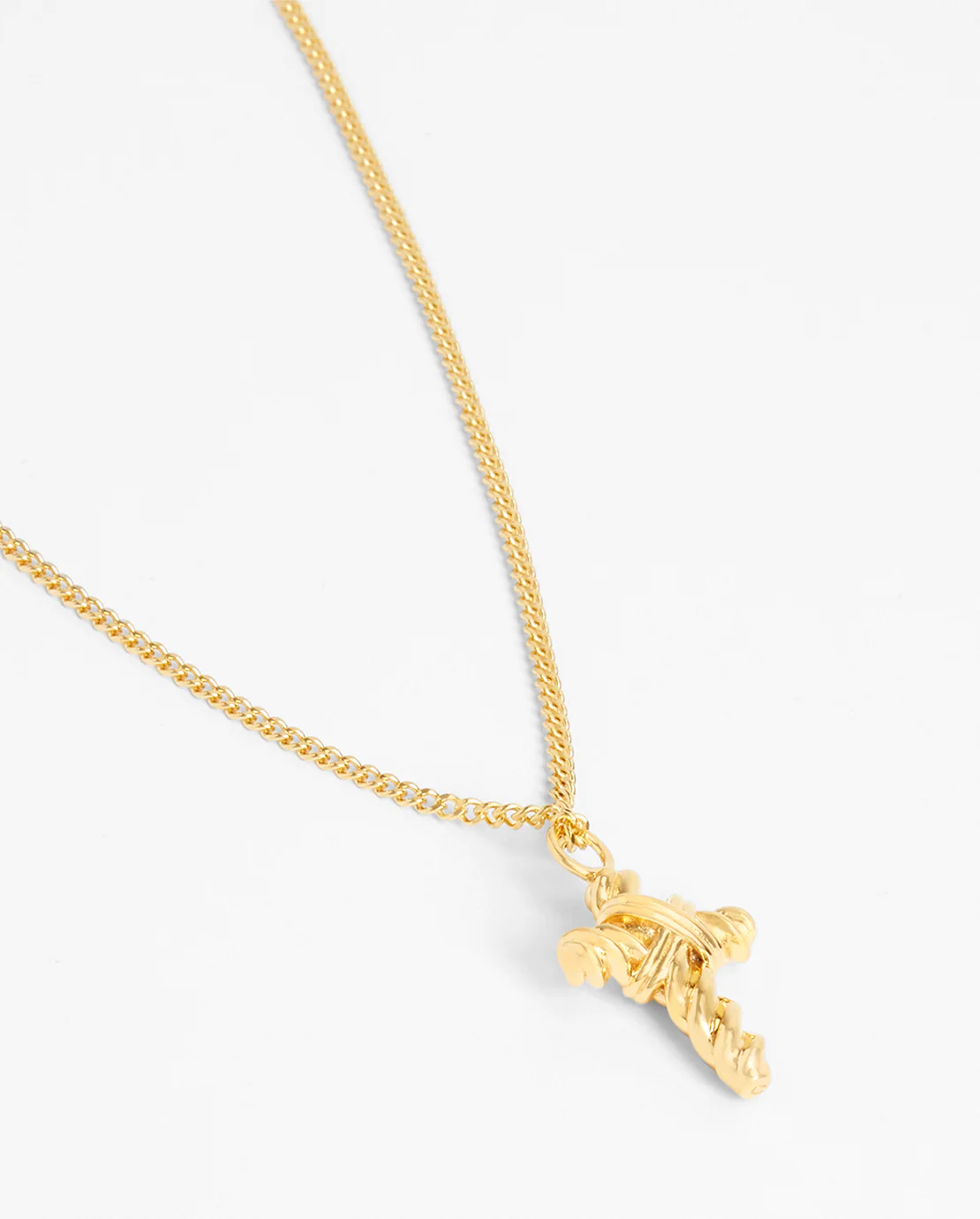 Twisted Cross Pendant - Gold - Image 2