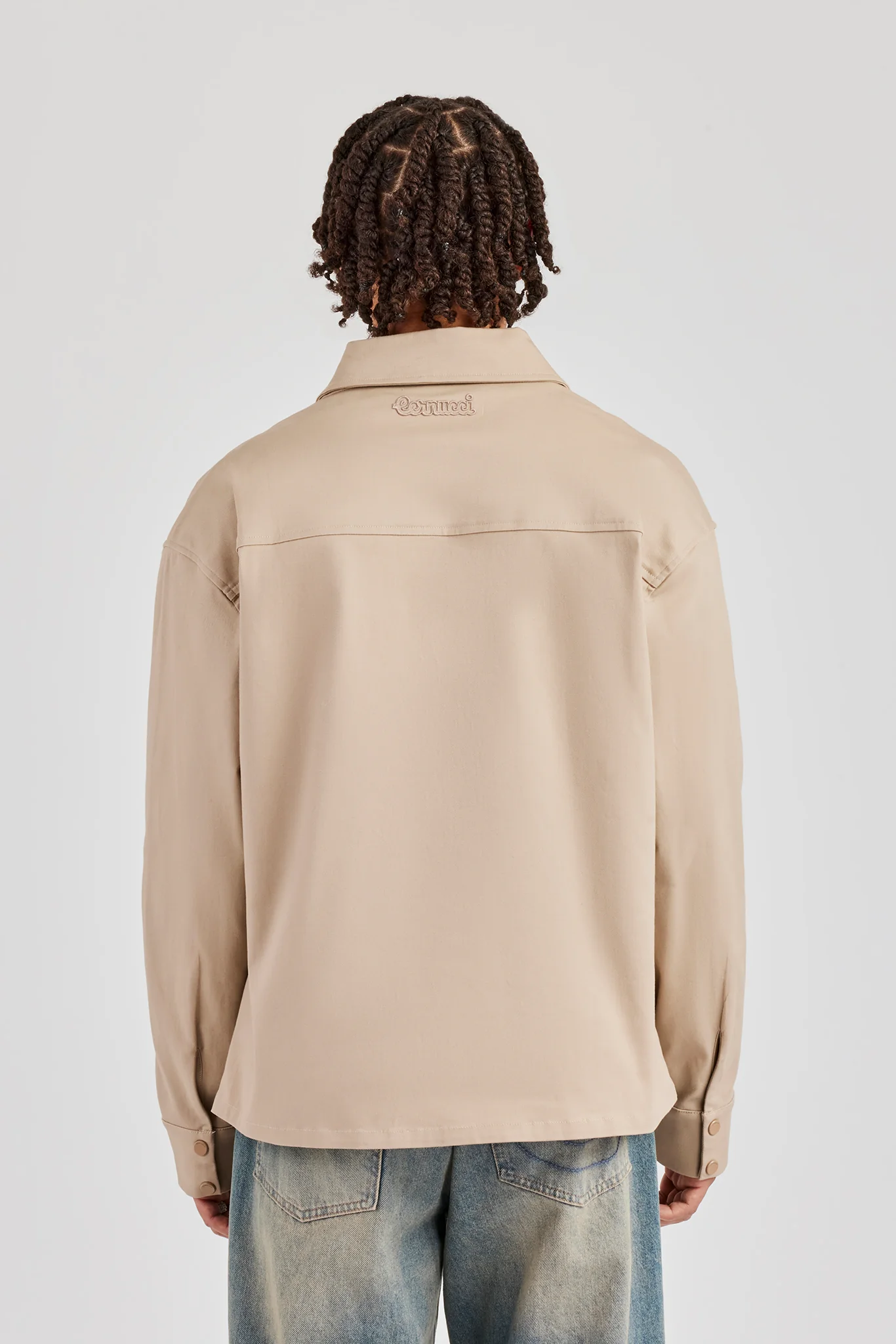 Utility Zip Through Overshirt - Beige - Image 4