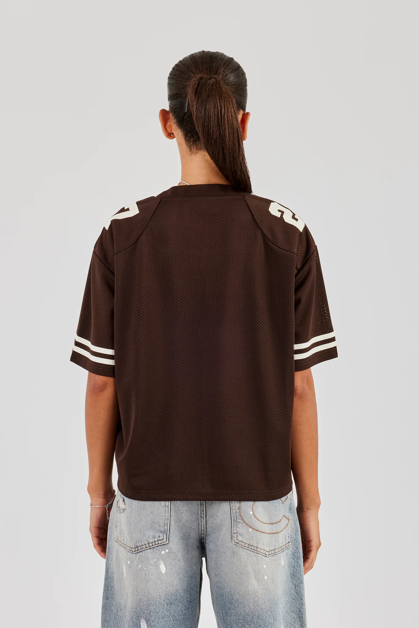 Varsity 86 Mesh Football Top - Chocolate - Image 3