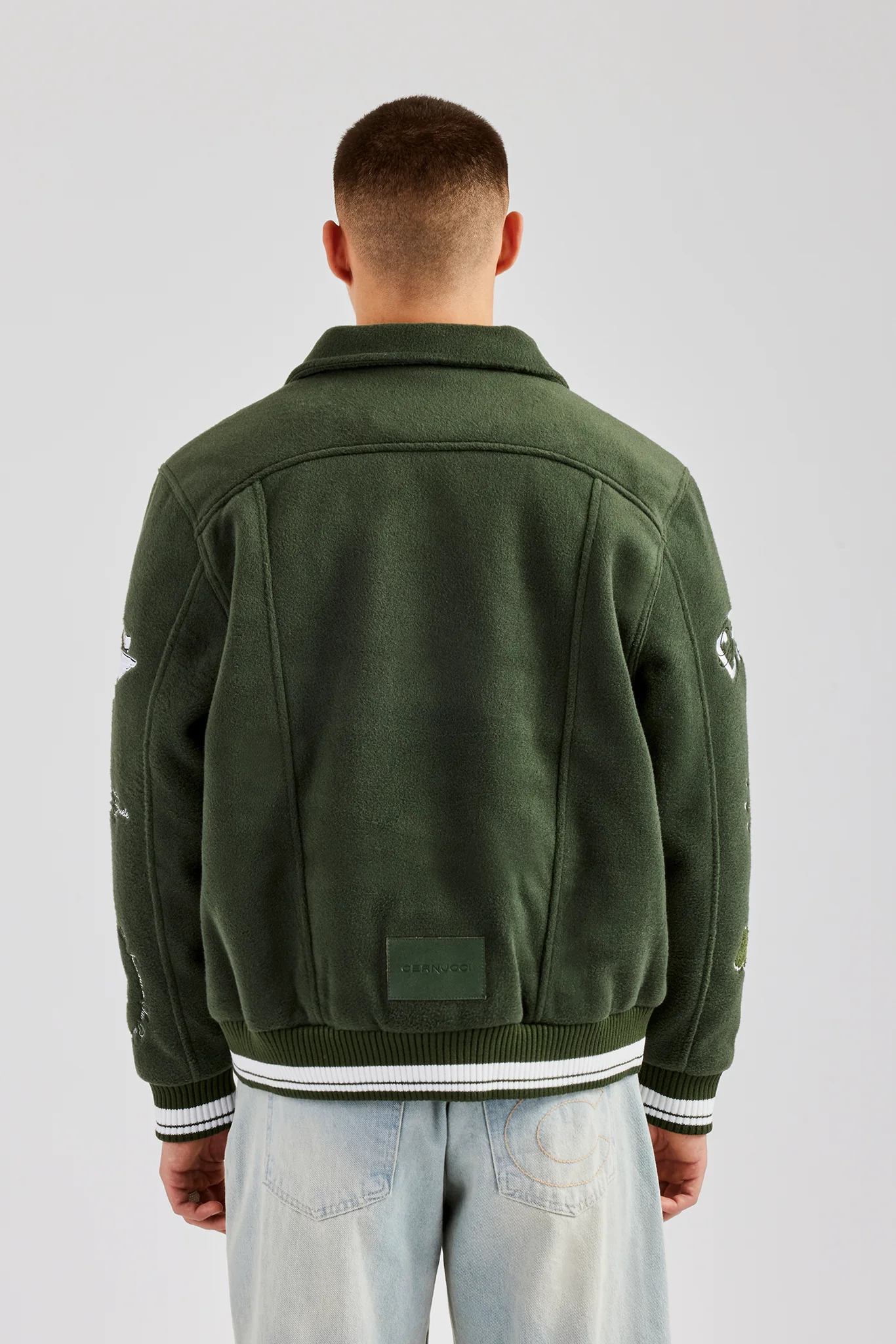 Varsity Harrington Bomber Jacket - Green - Image 4