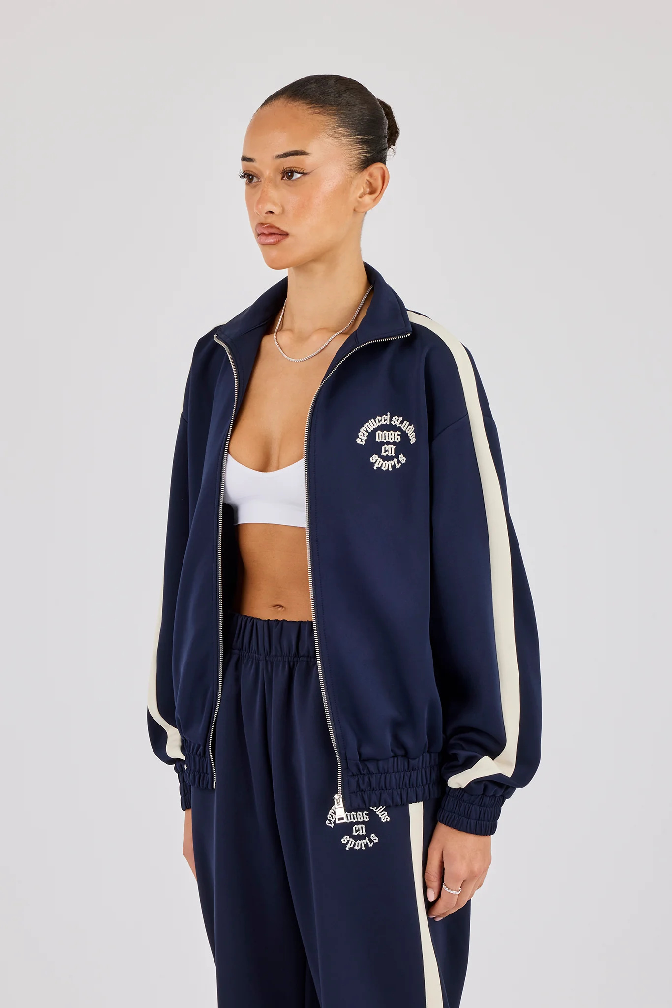 Varsity Panel Track Jacket - Navy - Image 3