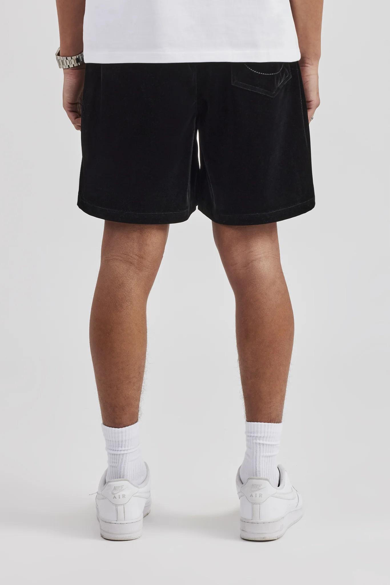 Velour Piping Track Short - Black - Image 3