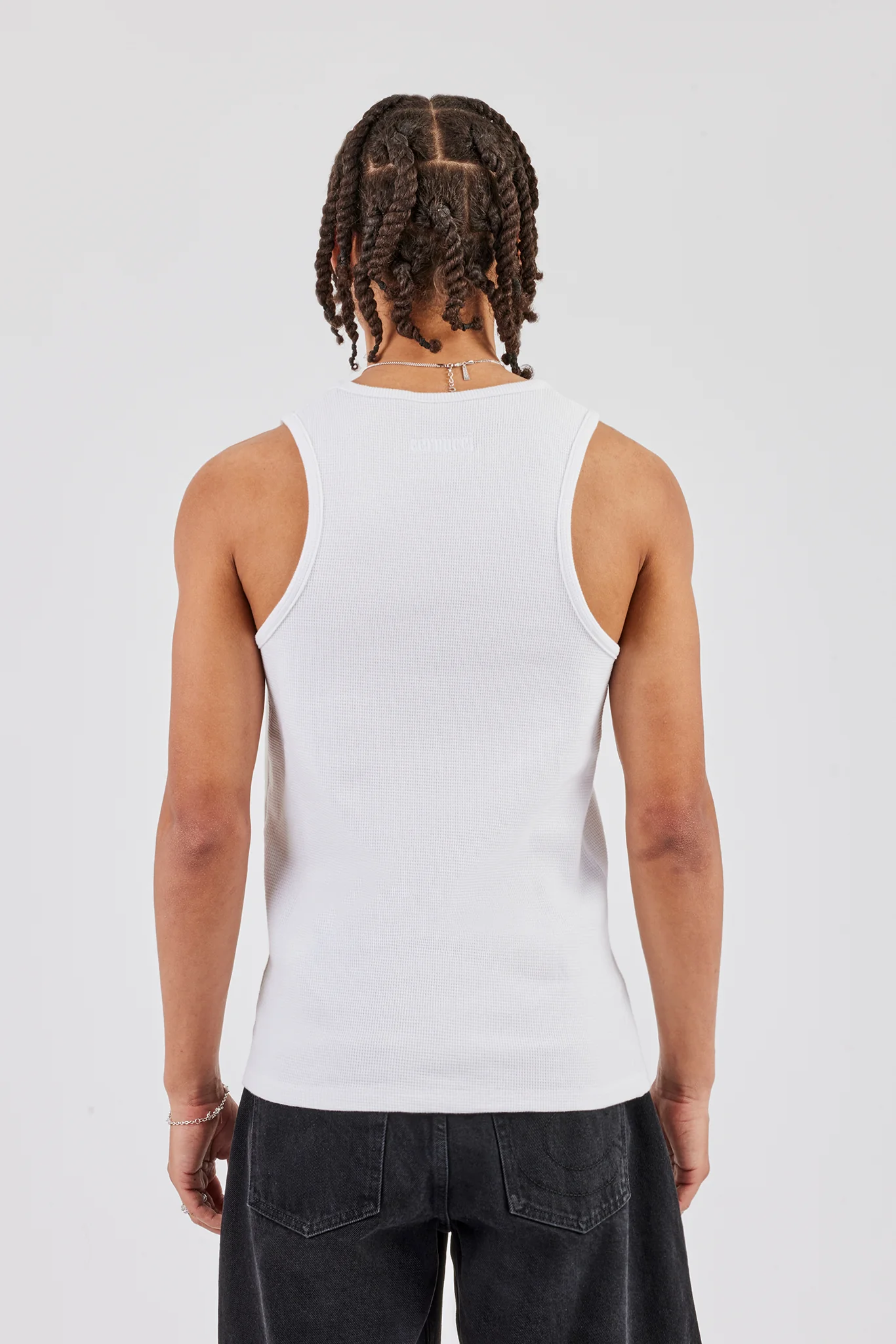 Waffle Vest Top - White - Image 4