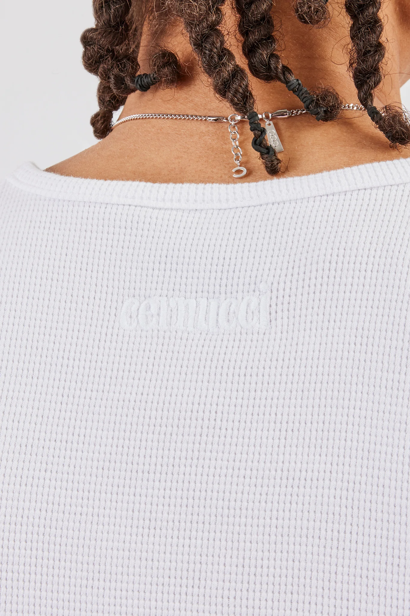 Waffle Vest Top - White - Image 5