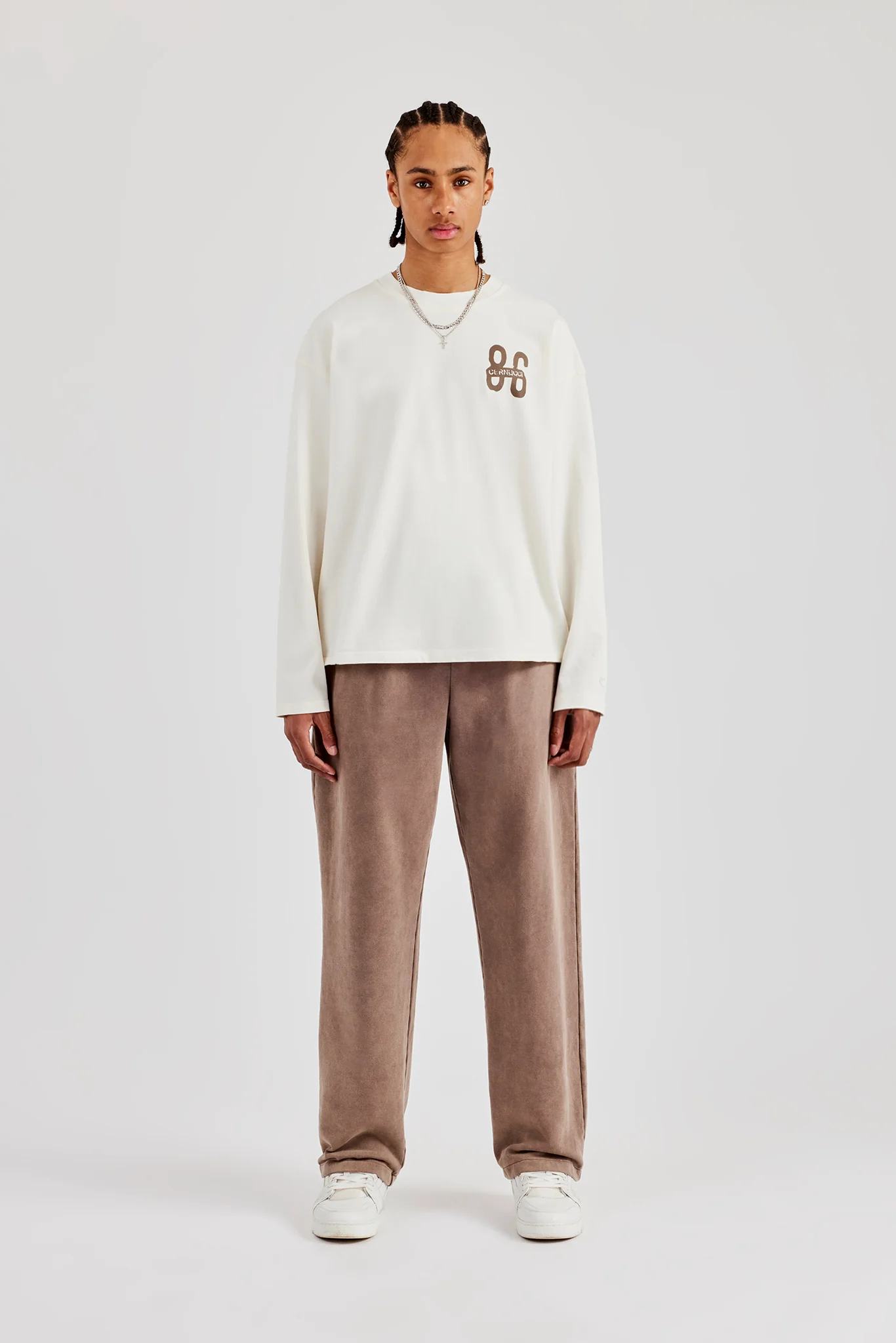 Washed 86 Long Sleeve T-Shirt - Off White - Image 3