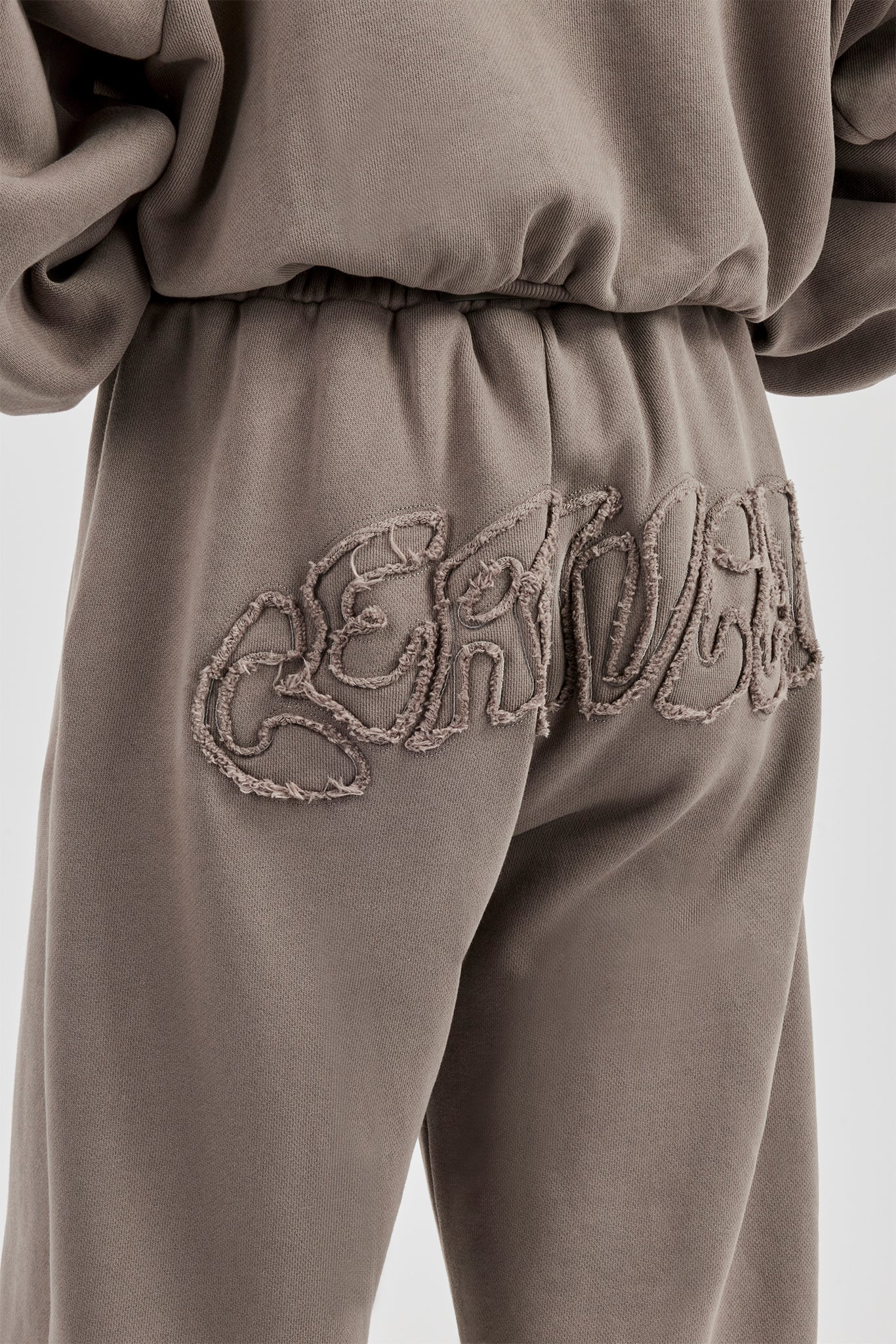 Washed Applique Logo Wide Leg Jogger - Grey - Image 5