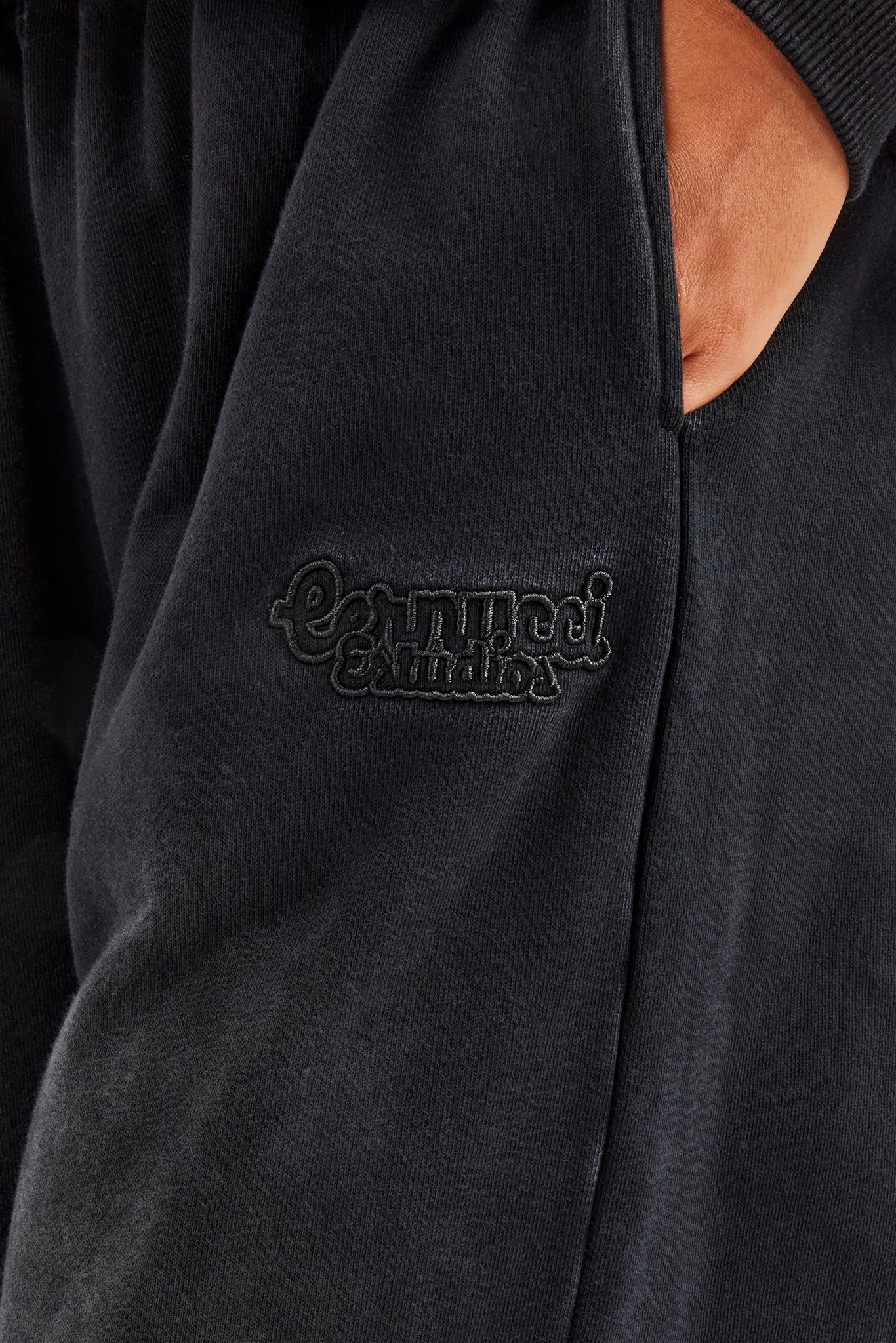 Washed Boxy Fit Zip Through Tracksuit - Black - Image 5