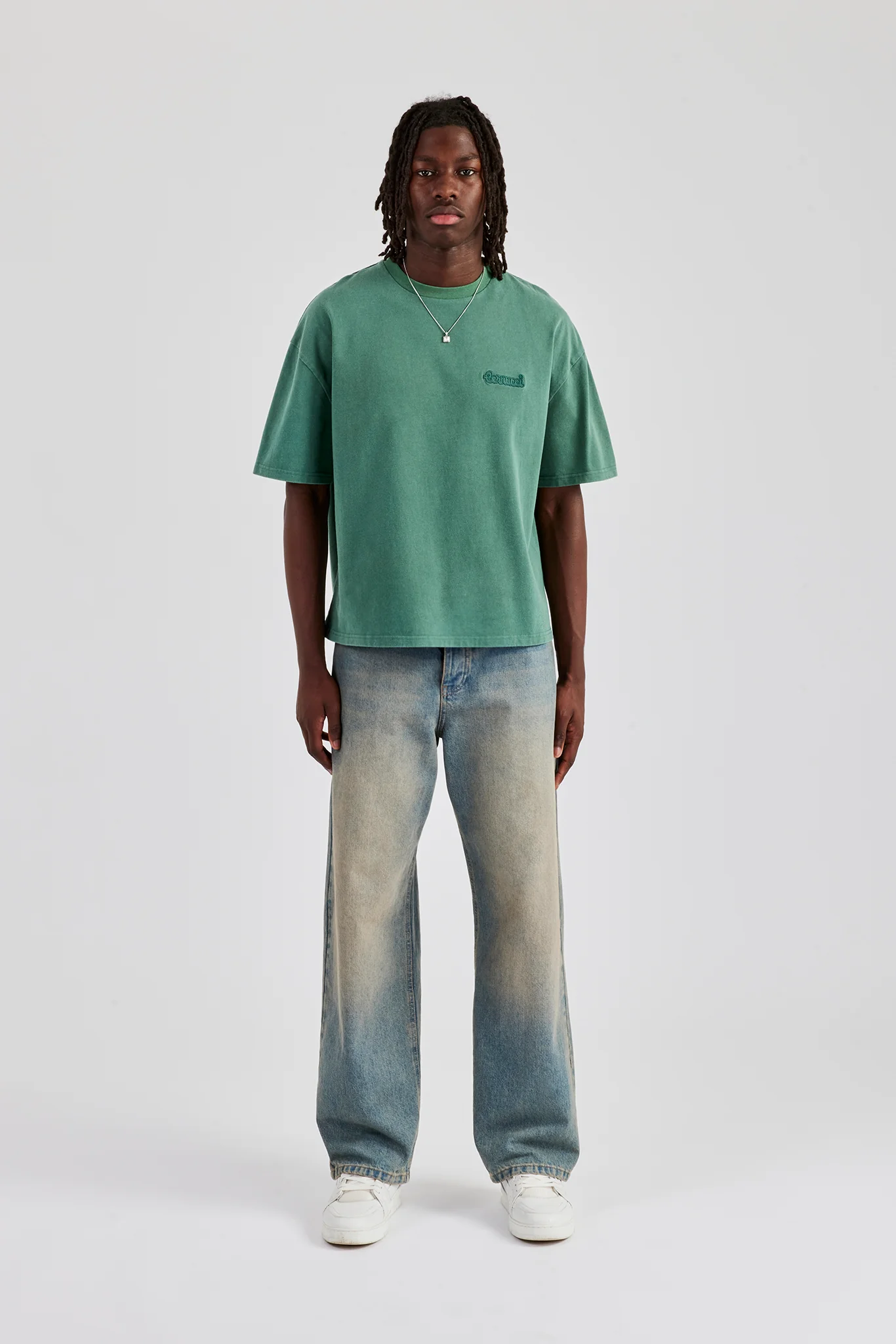 Washed Boxy T-Shirt - Green - Image 5