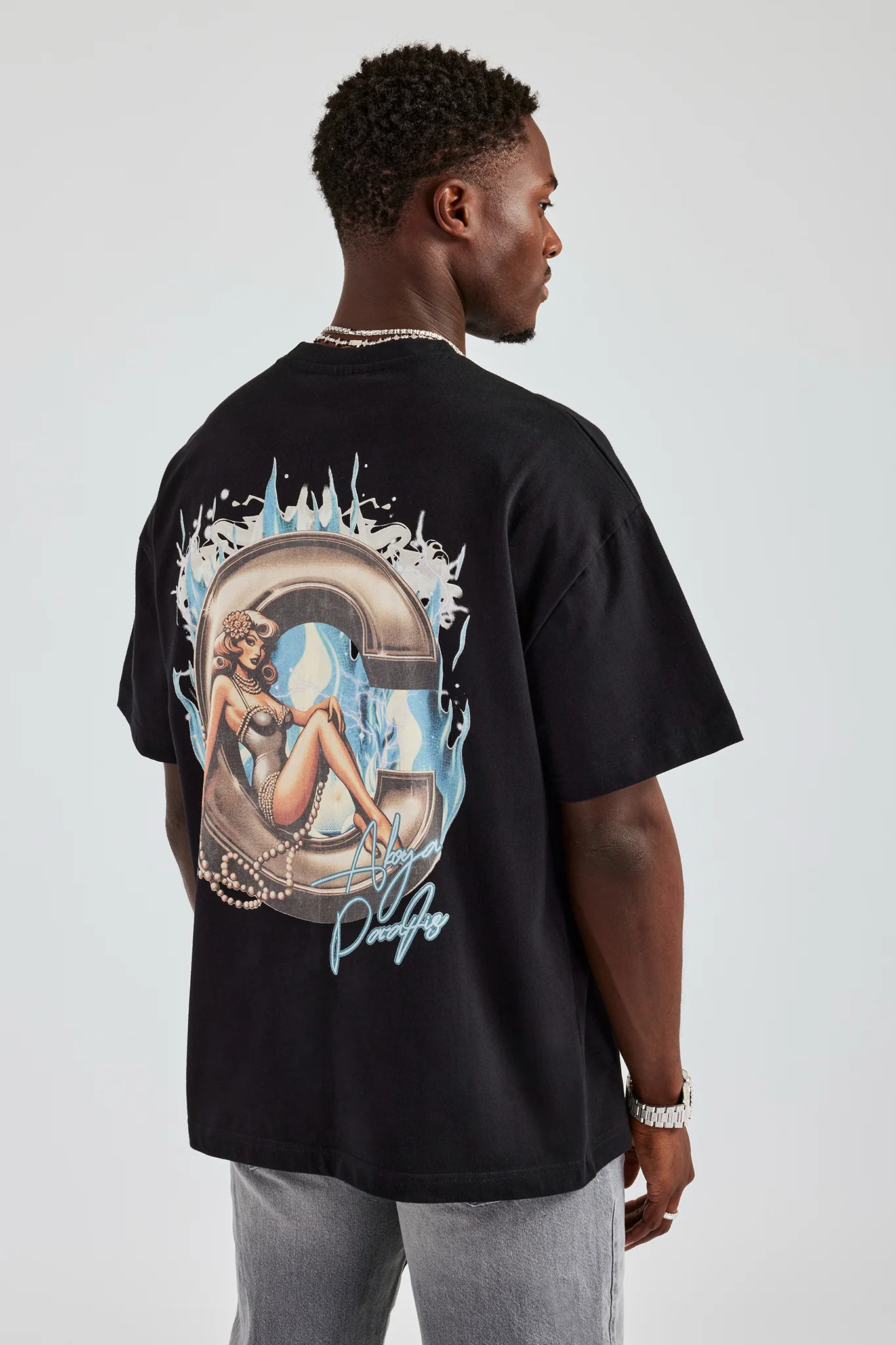 Washed C Graphic Oversized T-Shirt - Image 3