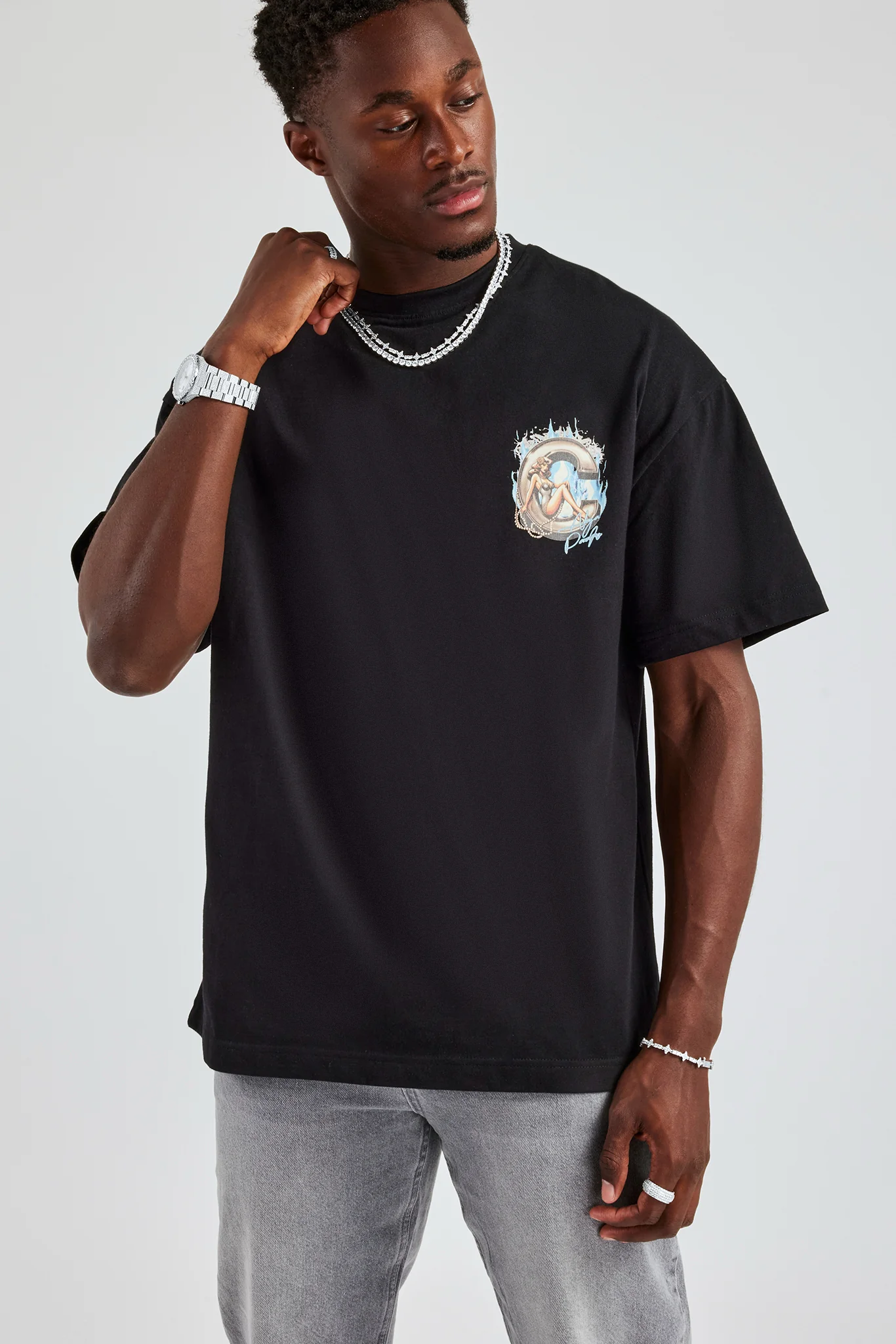 Washed C Graphic Oversized T-Shirt - Image 4