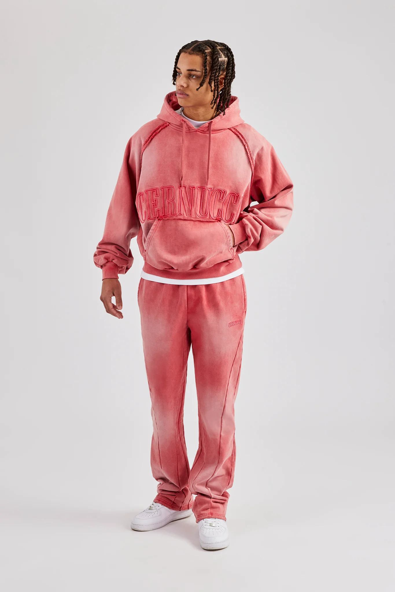 Washed Cernucci Drawcord Tracksuit - Washed Red - Image 4