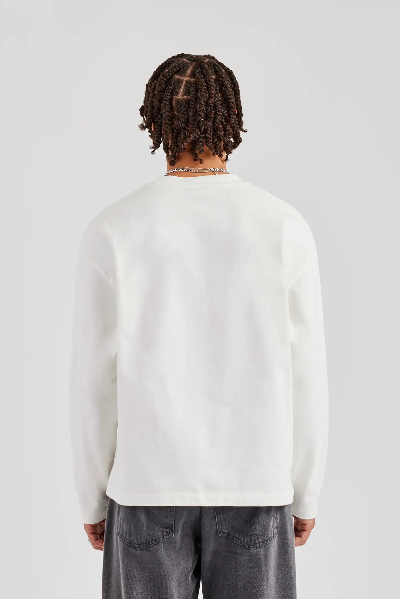 Washed Cernucci Long Sleeve T-Shirt - Off White - Image 3