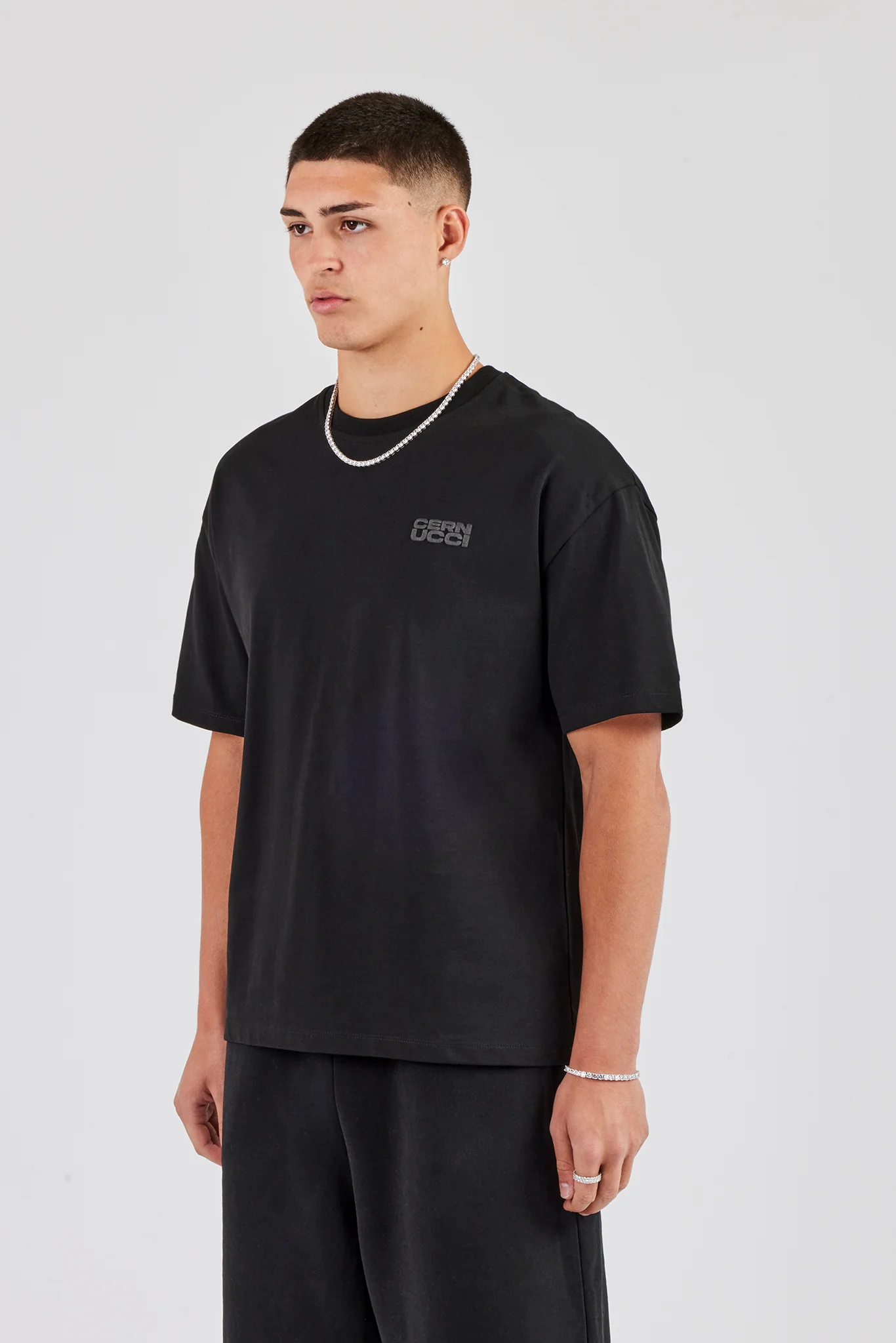 Washed Cernucci Print T-Shirt - Black - Image 2