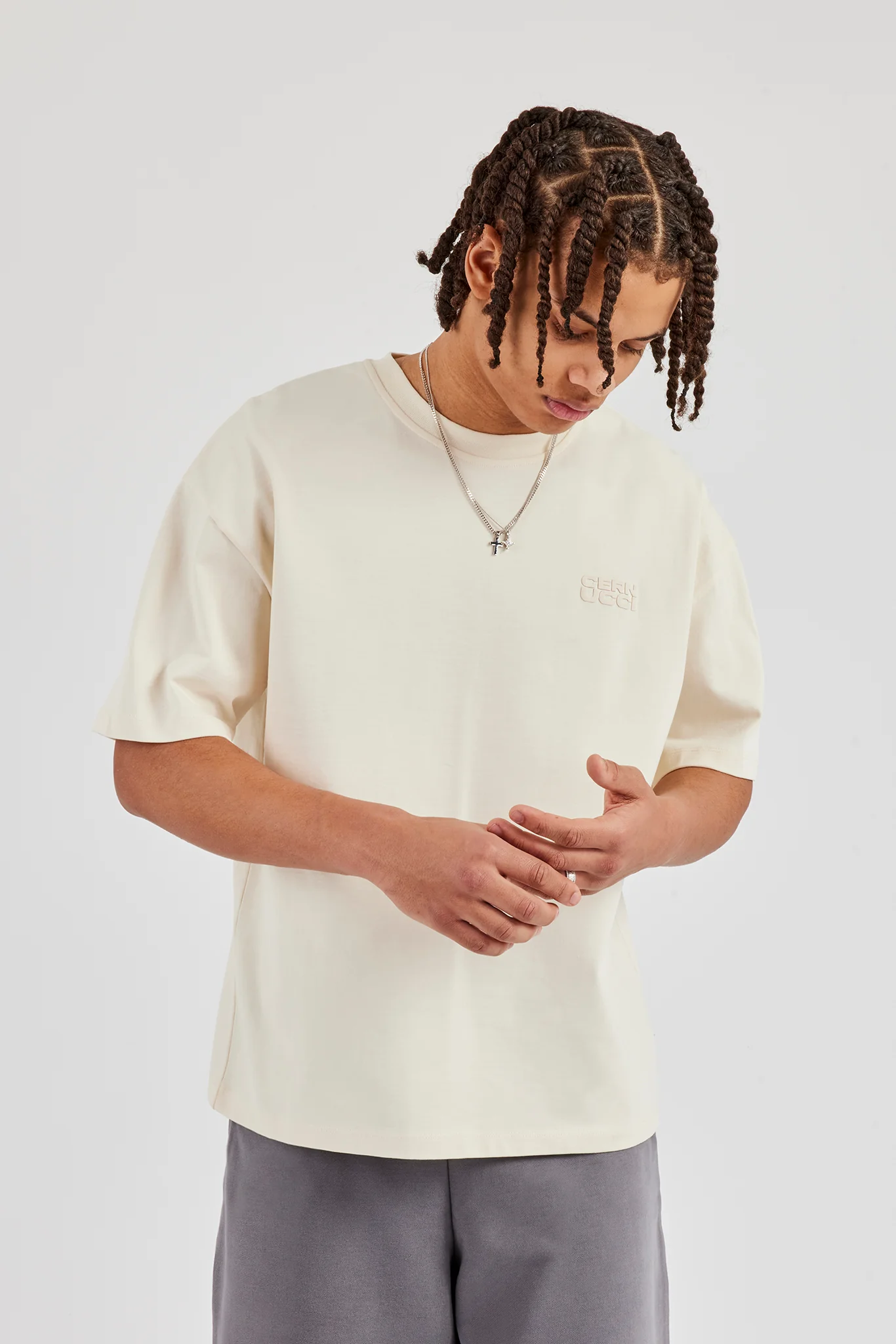Washed Cernucci Print T-Shirt - Off White - Image 4
