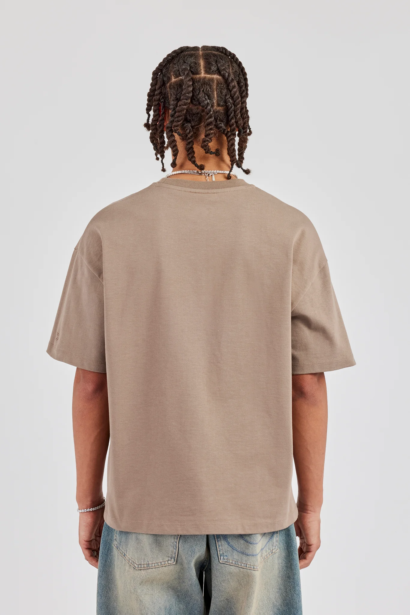 Washed Cernucci Print T-Shirt - Taupe - Image 8