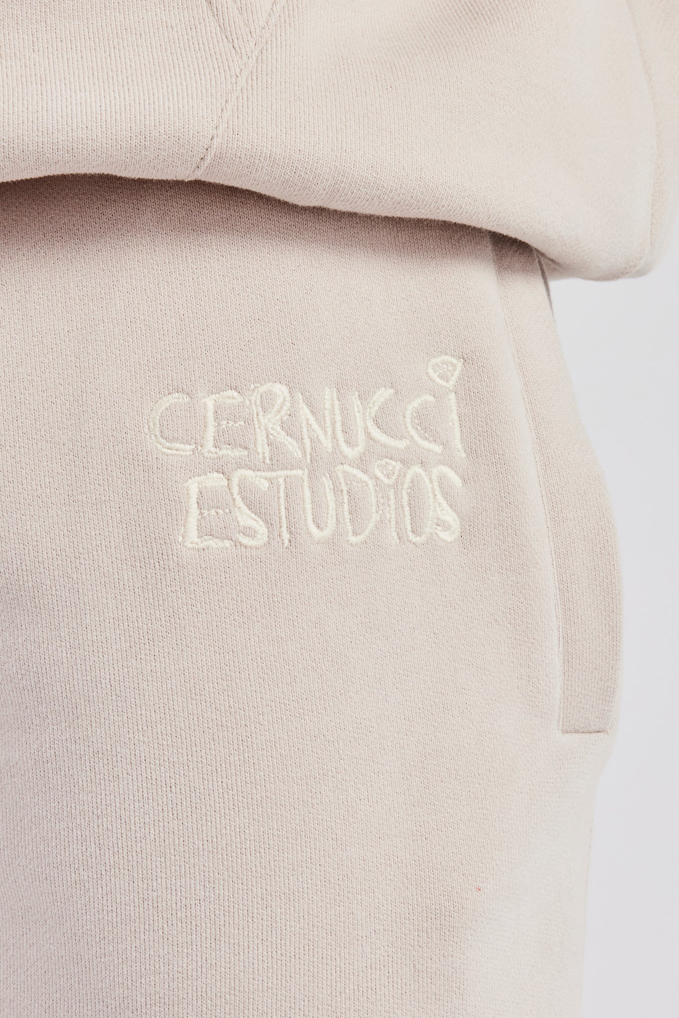 Washed Contrast Stitch Pearl Jogger - Stone - Image 3