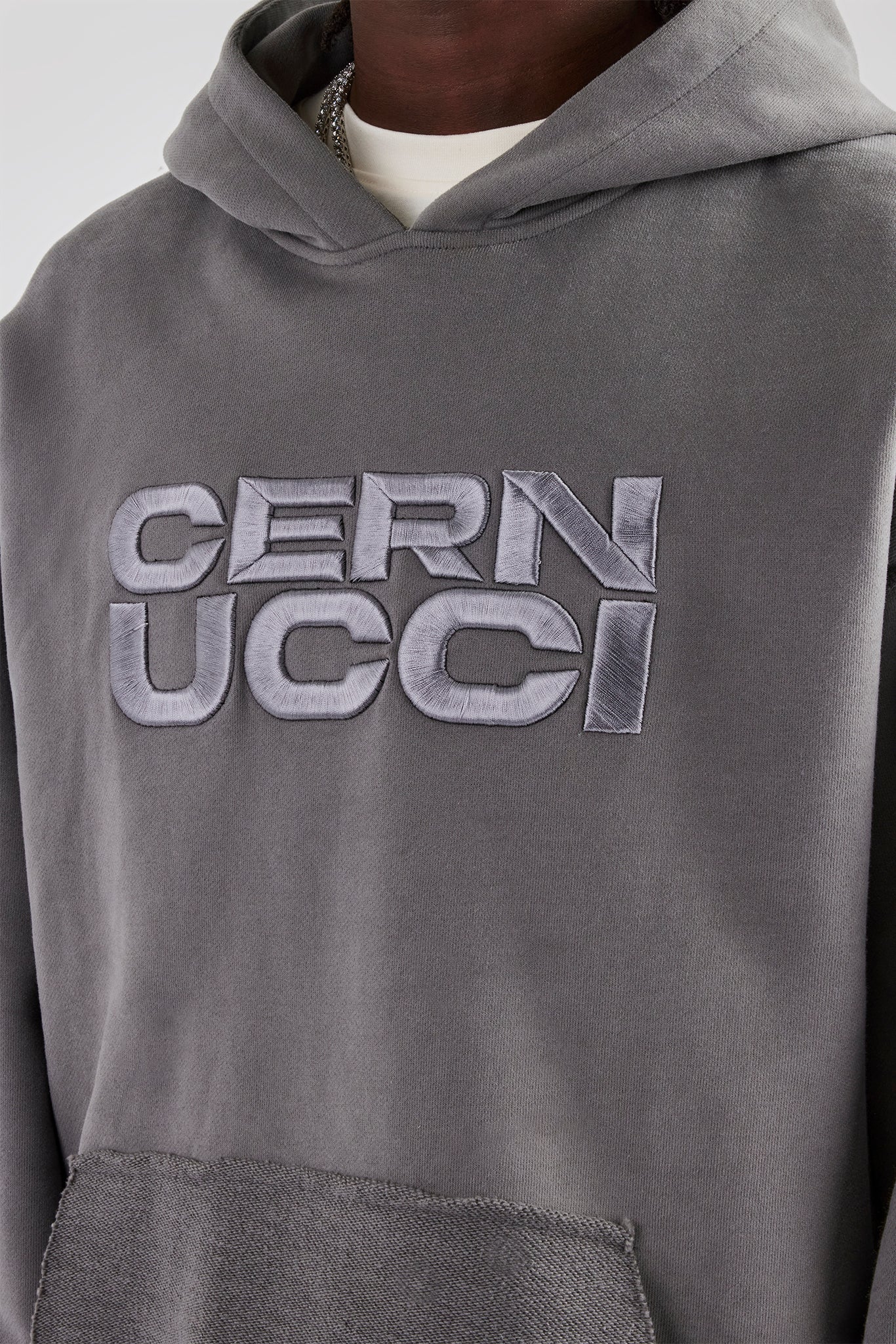 Washed Embroidered Oversized Hoodie - Image 3
