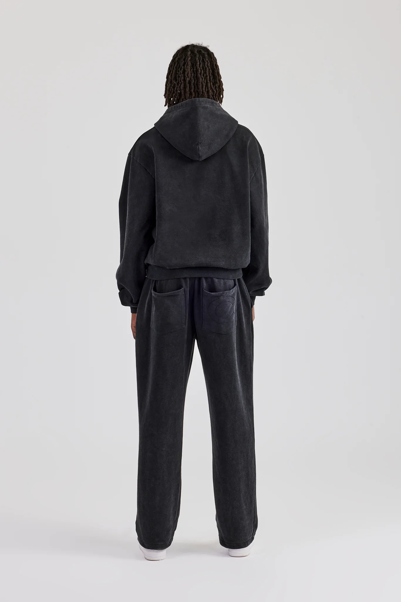 Washed Hooded Tracksuit - Black - Image 2
