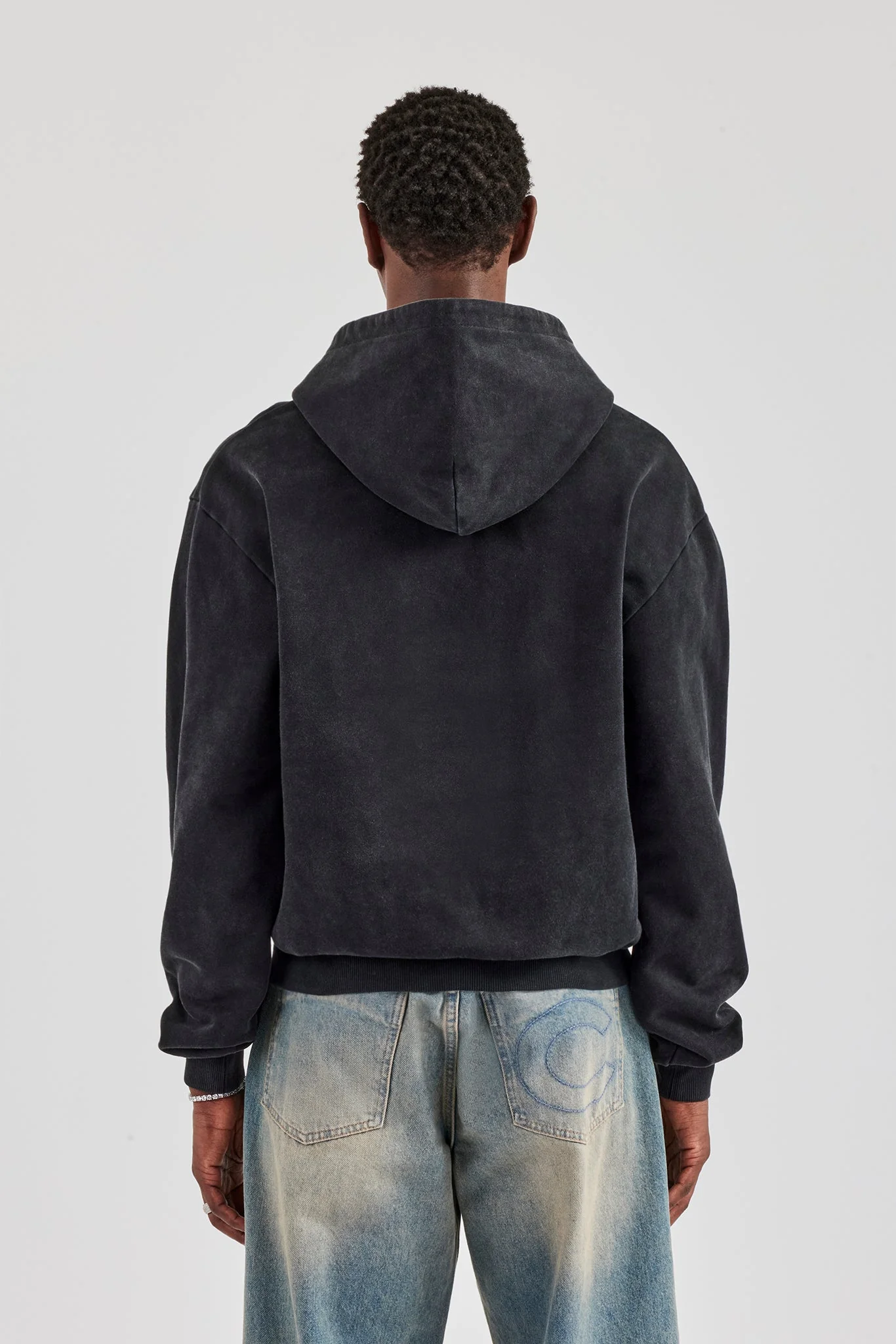 Washed Hoodie - Black - Image 2