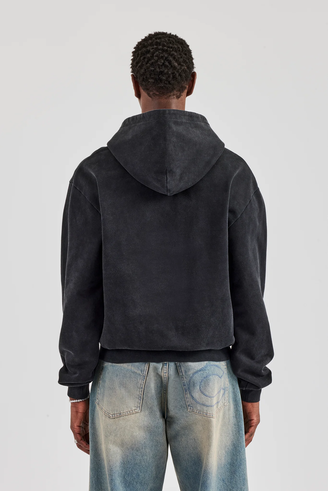 Washed Hoodie - Black - Image 6