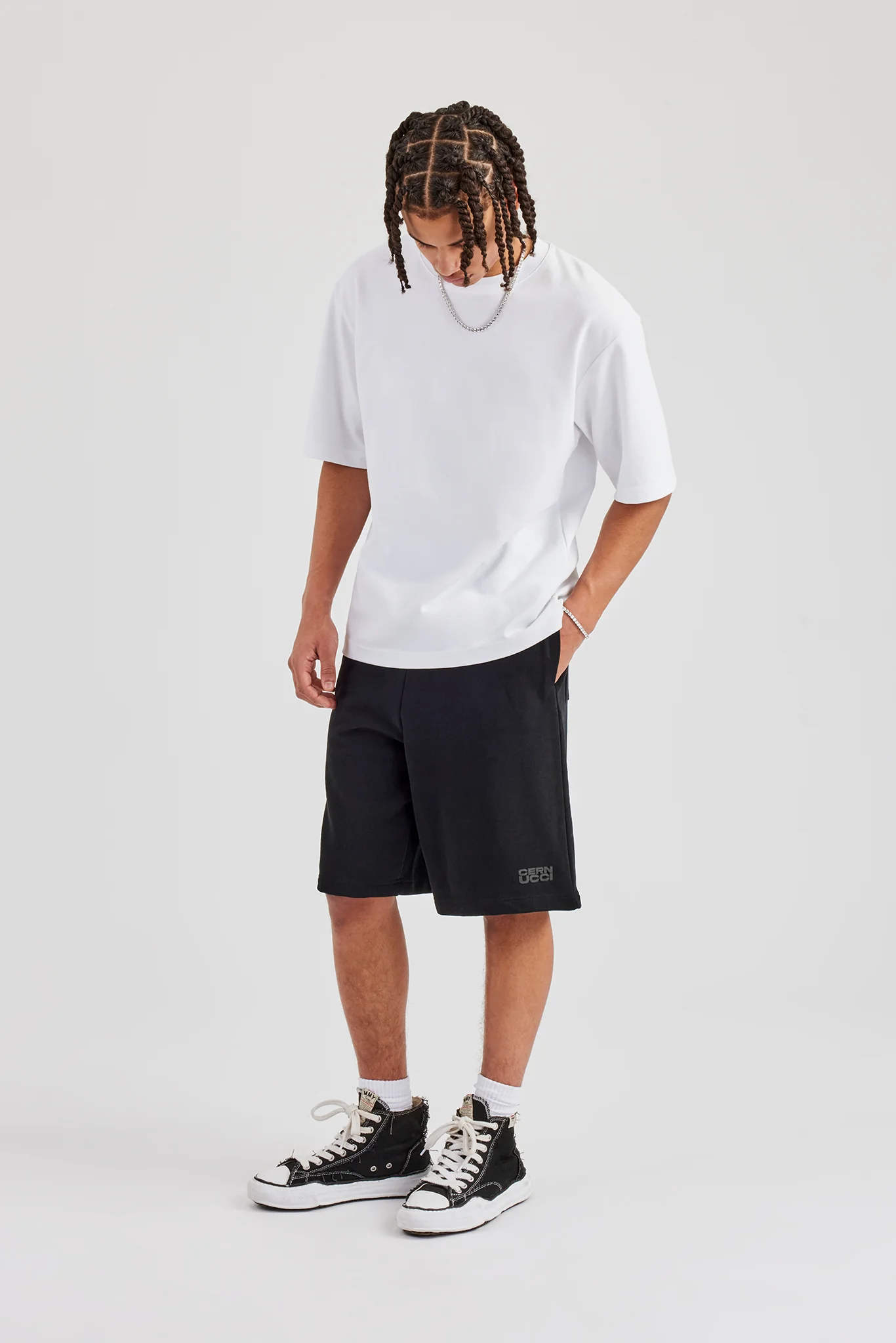 Washed Jersey Jort - Black - Image 4